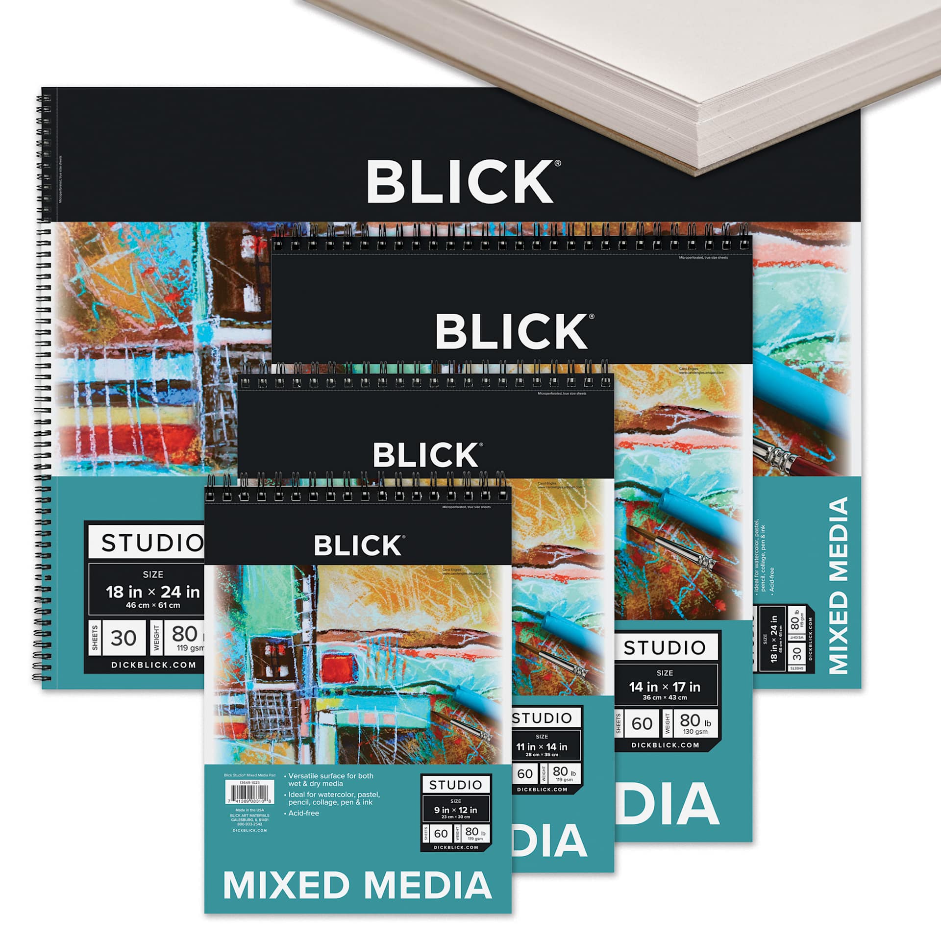 Blick Studio Mixed Media Pads, with corner of pad