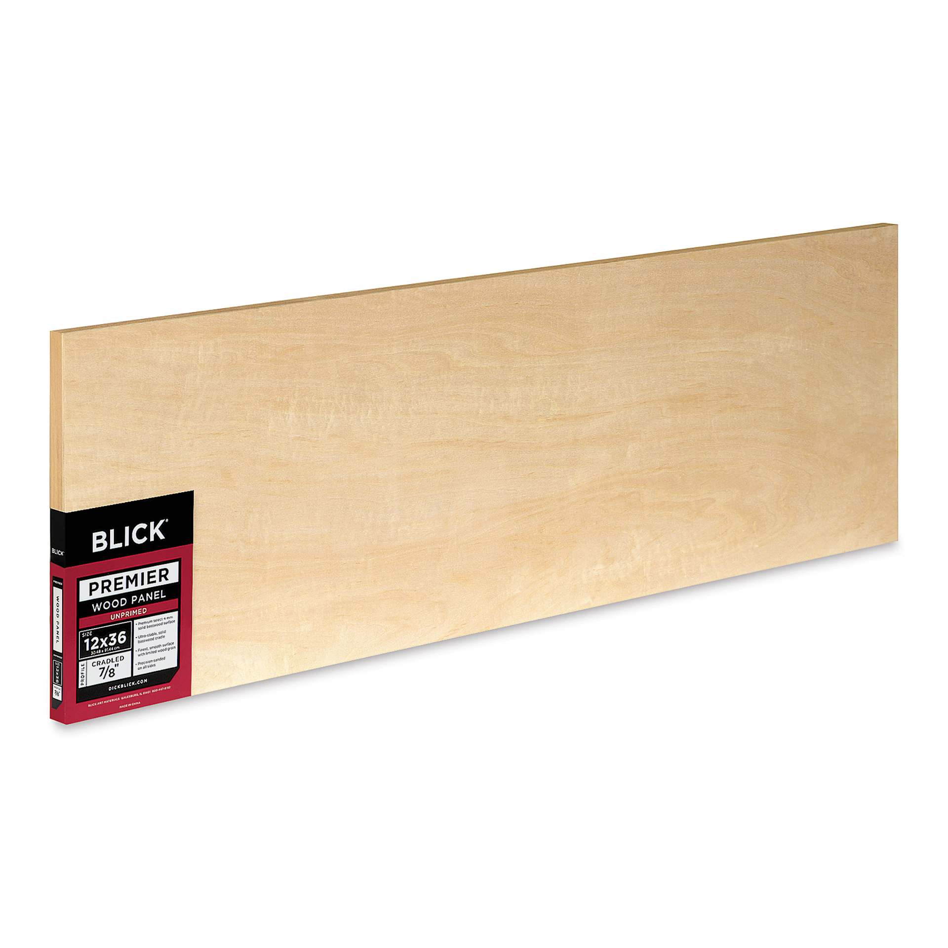 Blick Premier Wood Panel - 12" x 36", 7/8" Traditional Profile, Cradled