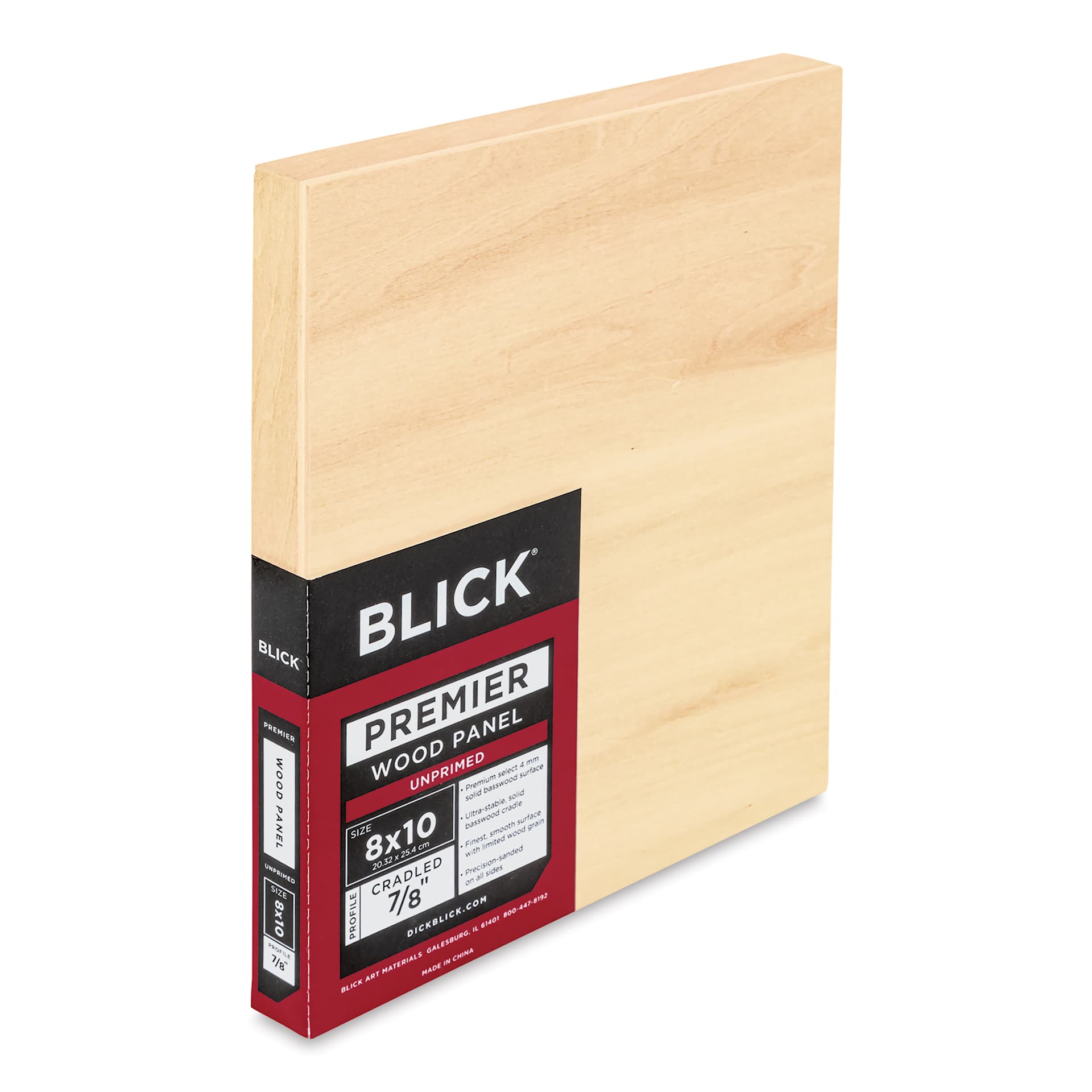Blick Premier Wood Panel - 8" x 10", 7/8" Traditional Profile, Cradled