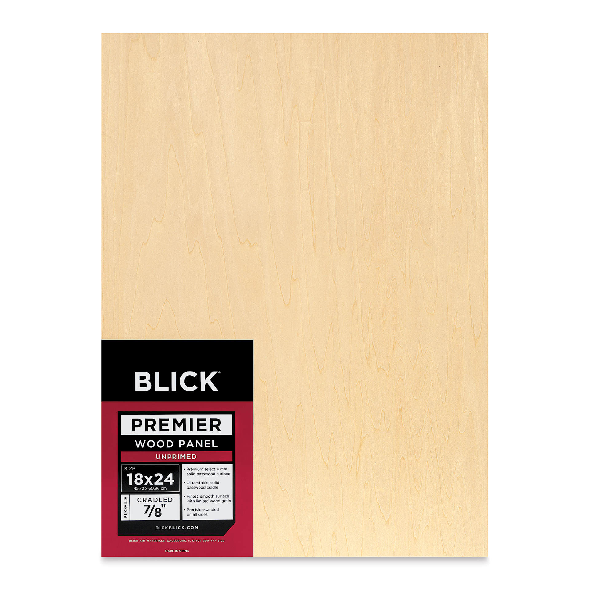 Blick Premier Wood Panel - 18" x 24", 7/8" Traditional Profile, Cradled