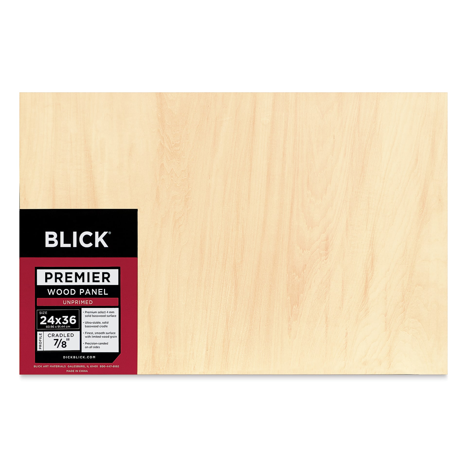Blick Premier Wood Panel - 24" x 36", 7/8" Traditional Profile, Cradled