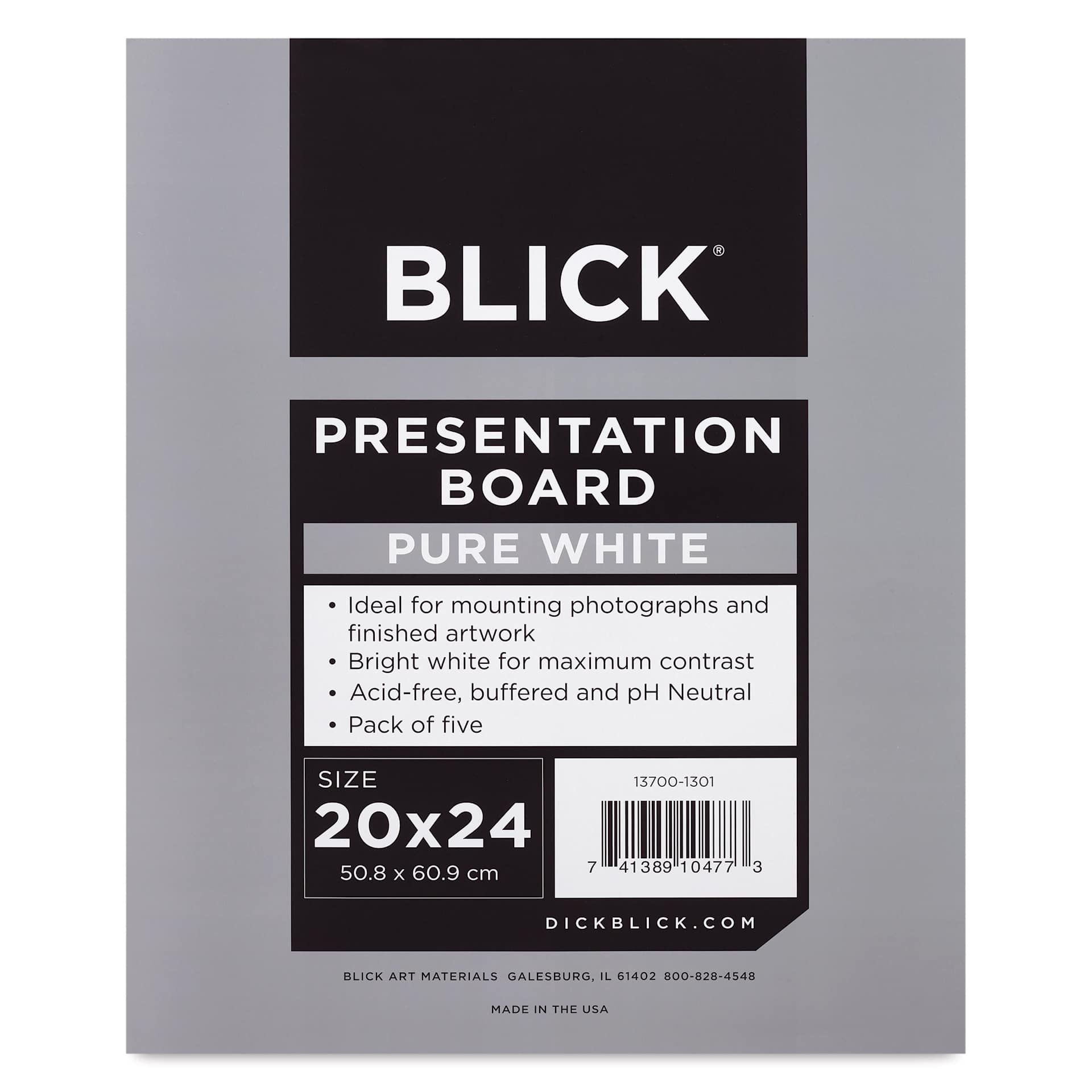 Blick Presentation Board Pack - 20" x 24", Pure White, Pkg of 5