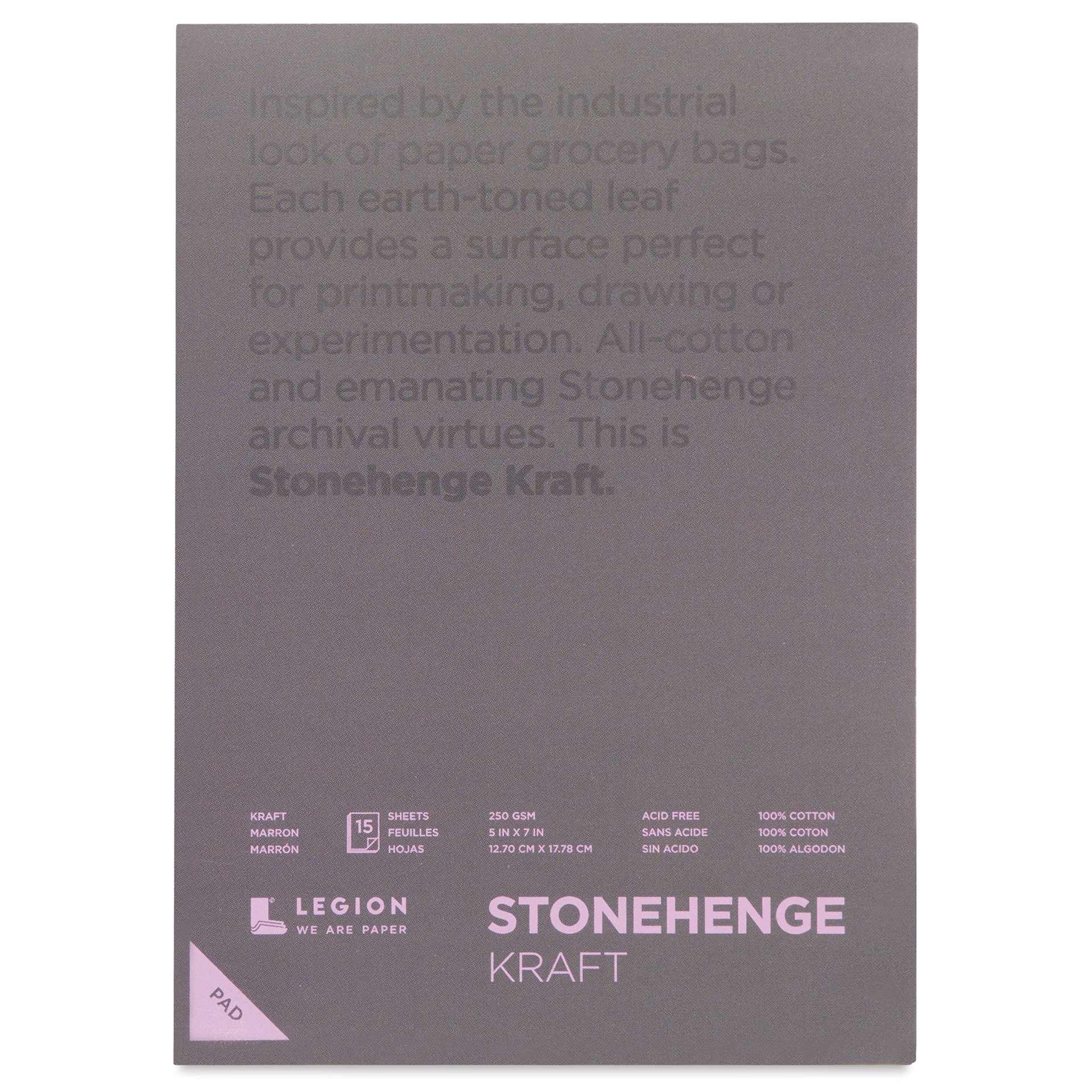 Stonehenge Kraft Drawing Paper Pad - 5" x 7", front cover