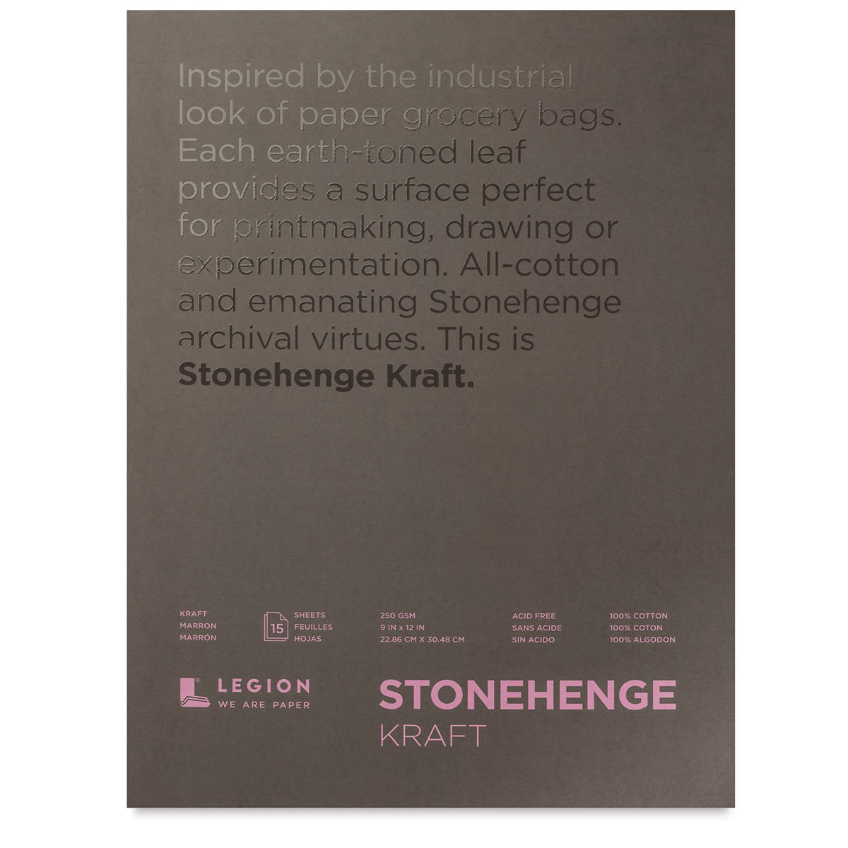 Stonehenge Kraft Drawing Paper Pad - 9" x 12", front cover