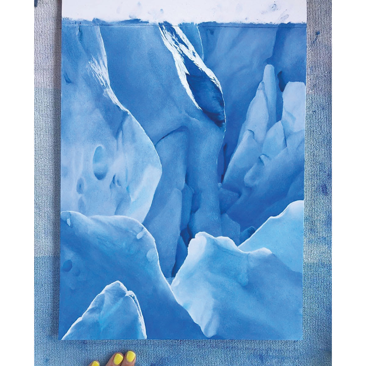 Legion Lenox 100 Cotton Drawing Pads​ - Finished artwork of glaciers on sheet 