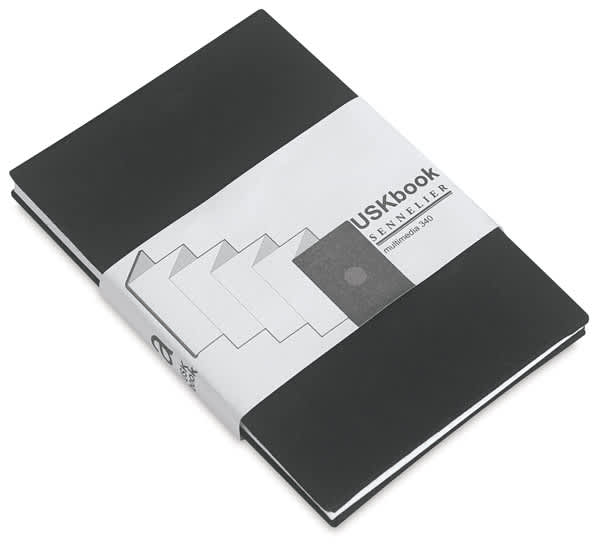 Sennelier Urban Sketch Book - Angled view of Sketch book with label