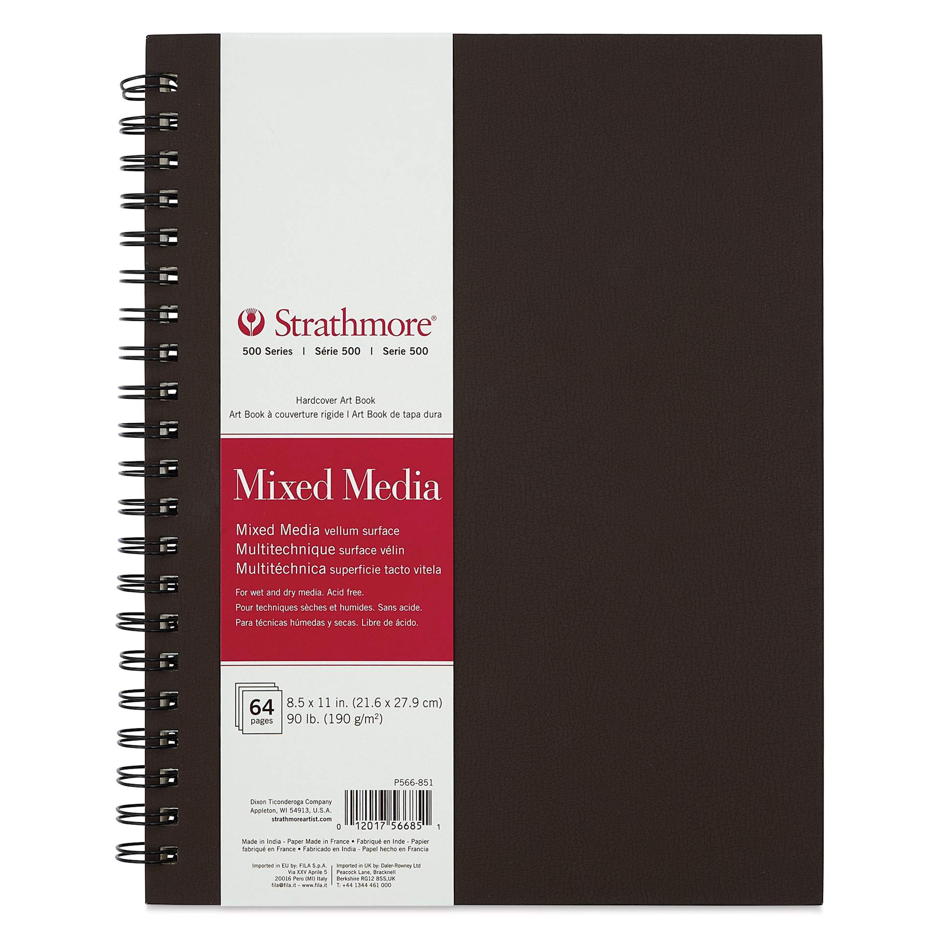 Strathmore 500 Series Mixed Media Hardcover Wirebound Art Book - 8-1/2" x 11"