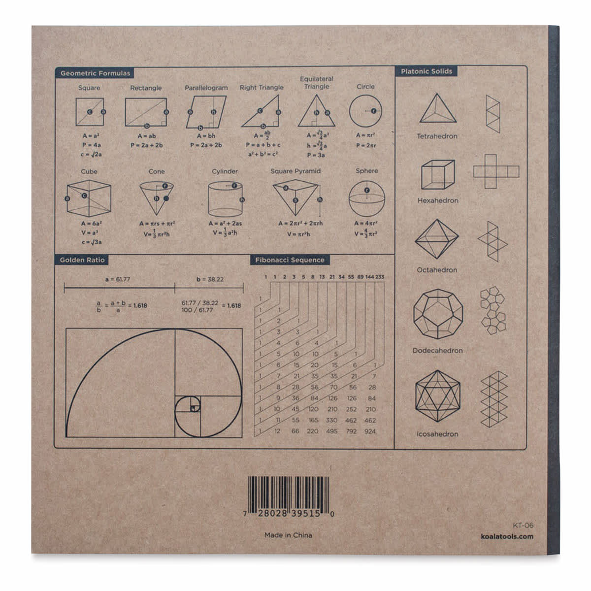 Koala Sketchbook - Circular Grid Sketchbook, 8.5'' x 8.5'' (back cover)