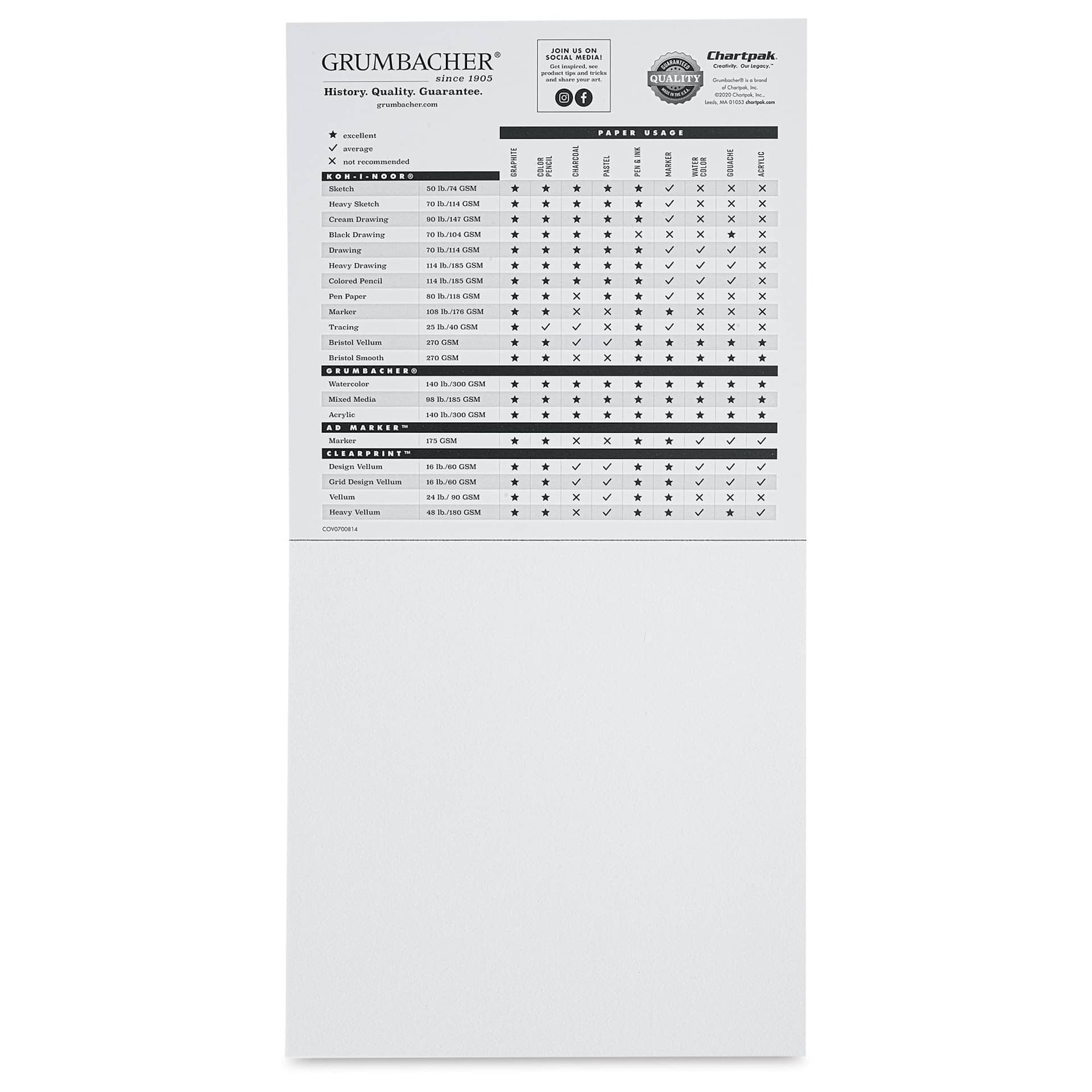 Grumbacher Mixed Media Pad - 8" x 8", 60 sheets (Inside page)