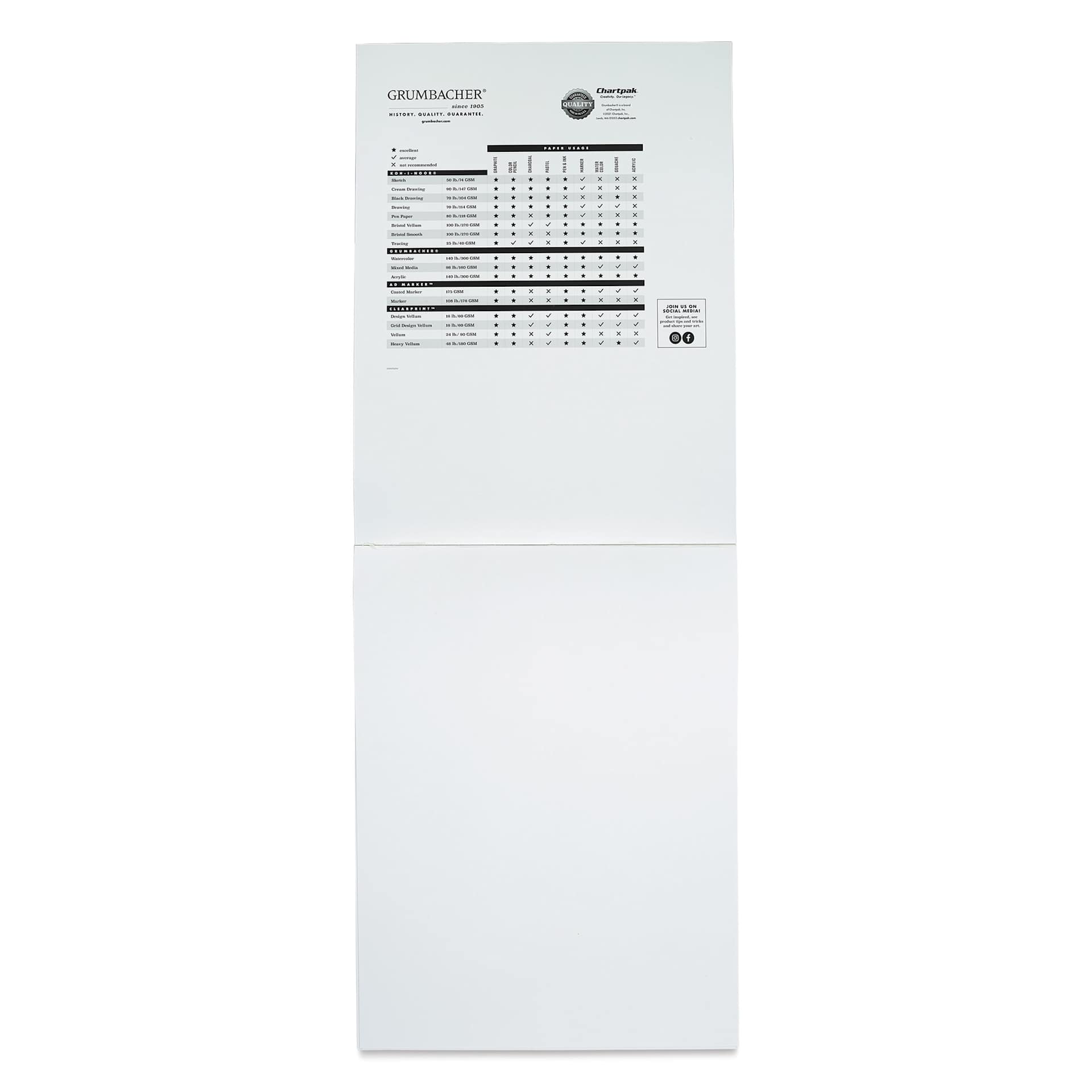 Grumbacher Mixed Media Pad - 18" x 24", 30 sheets, interior