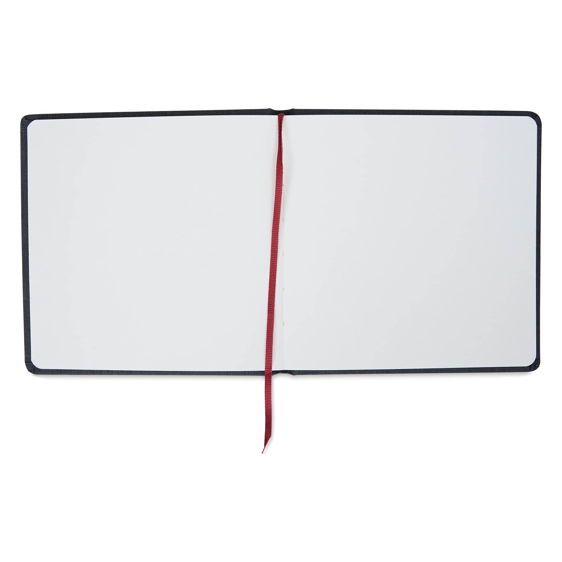 Hahnemühle Akademie Aquarell Watercolor Book - 5-1/2" x 5-1/2" open showing red ribbon bookmark