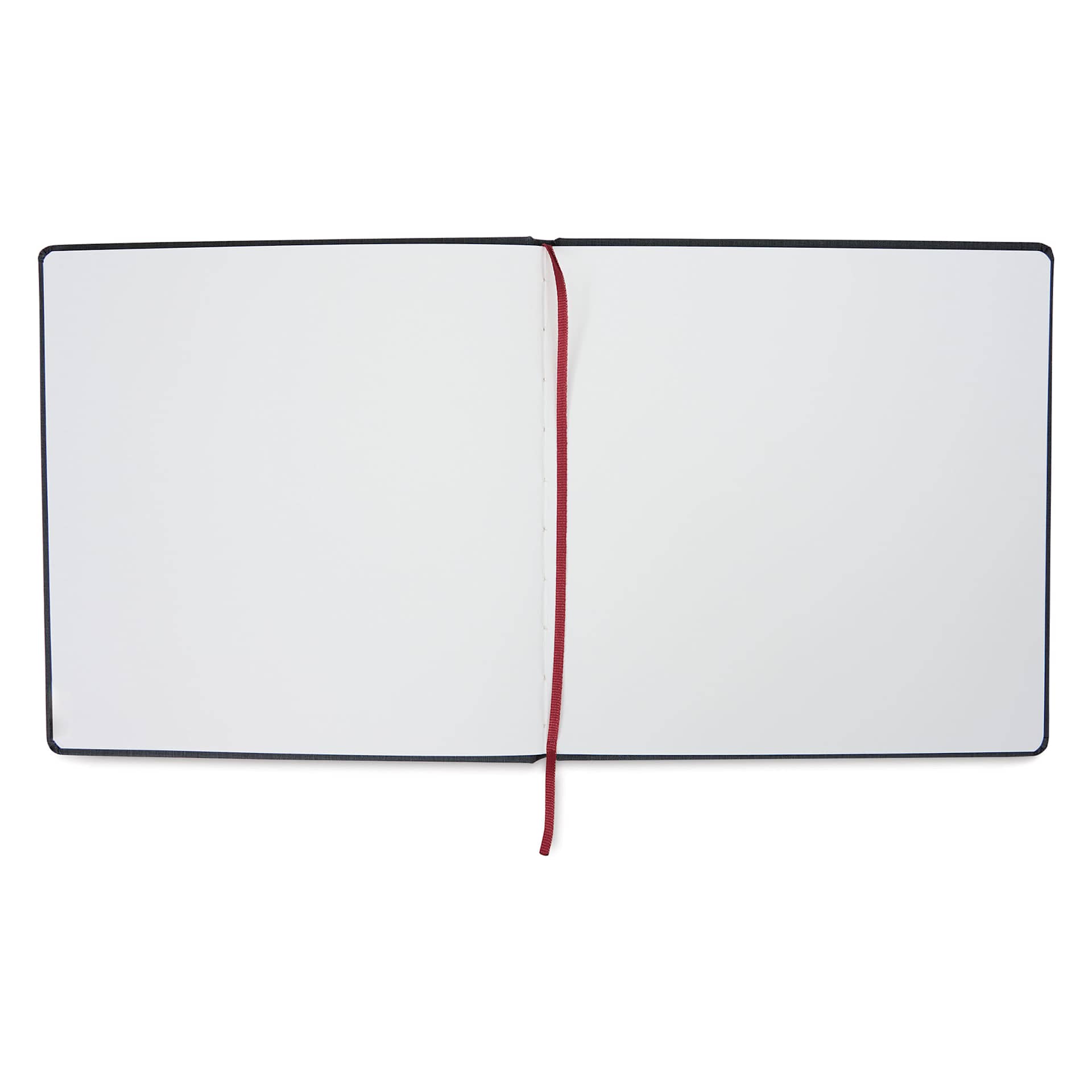 Hahnemühle Akademie Aquarell Watercolor Book - 7-1/2" x 7-1/2" open showing red ribbon bookmark