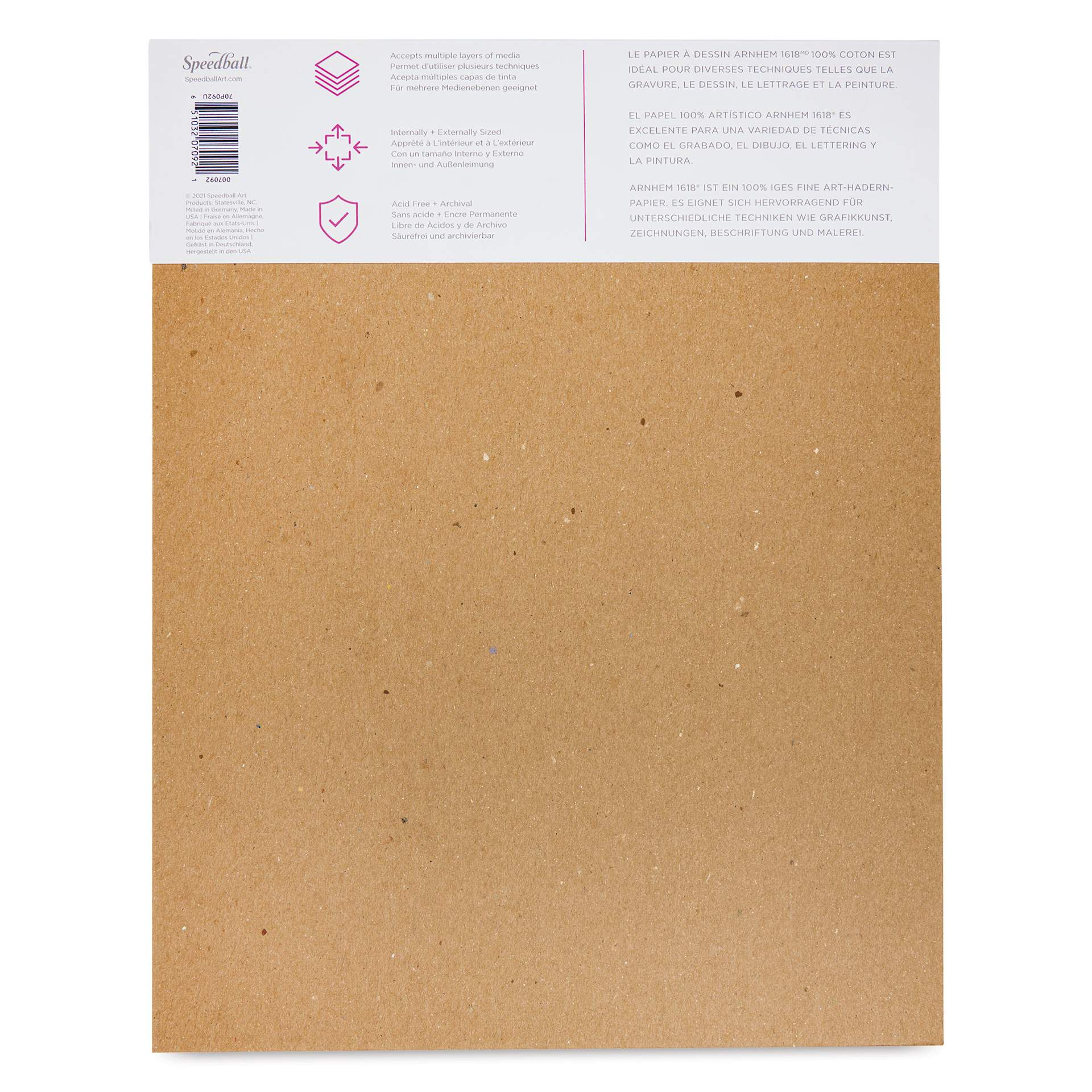Arnhem 1618 Paper Pad by Speedball - White, 11" x 14", 15 Sheets, back cover