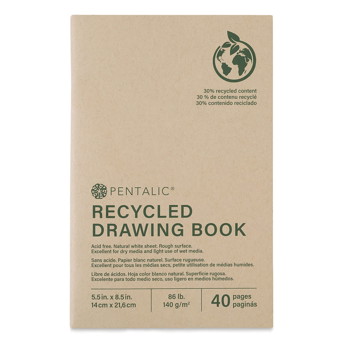 Pentalic Recycled Drawing Book - 8-1/2" x 5-1/2"