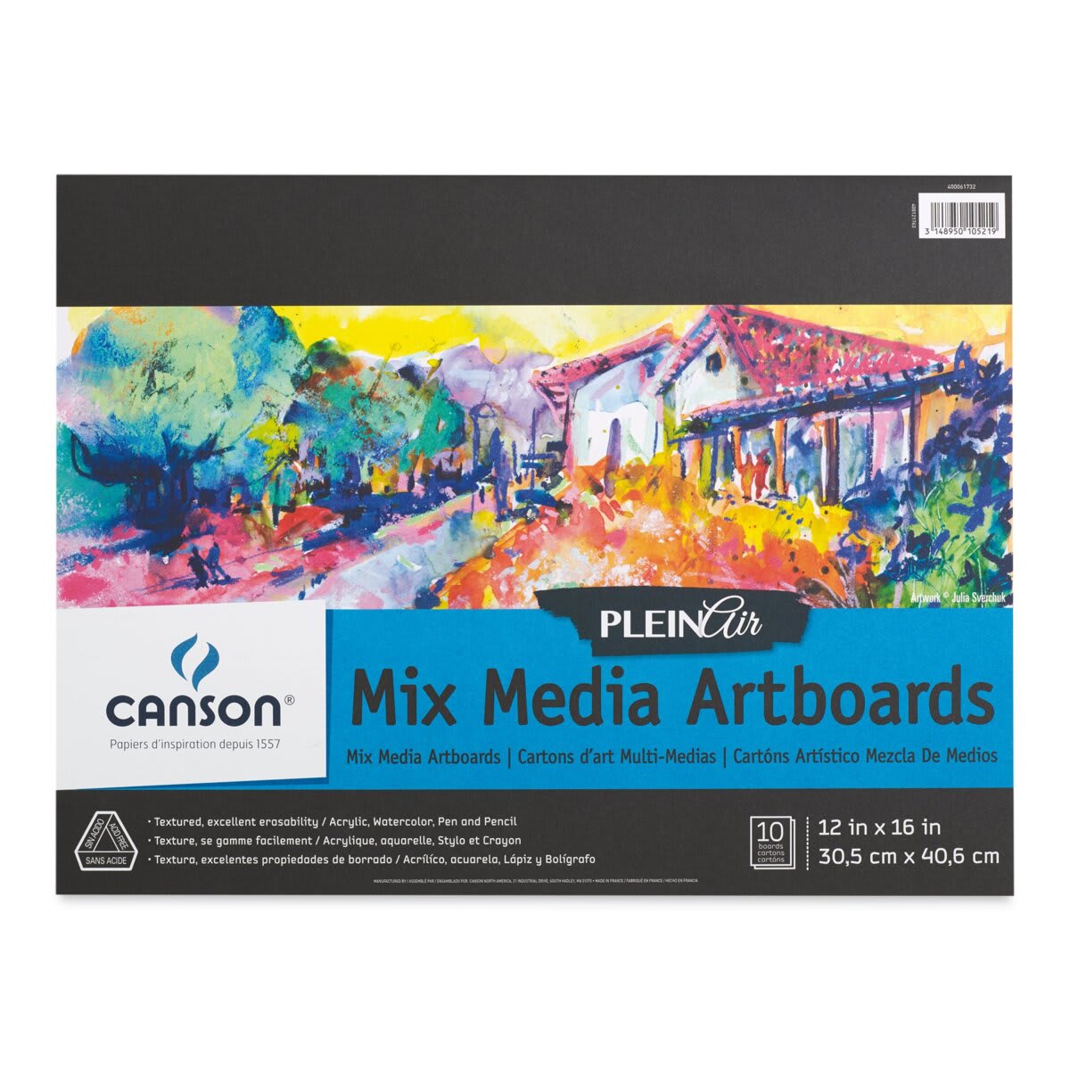 Canson Plein Air Mix Media Artboard Pad - 12" x 16"