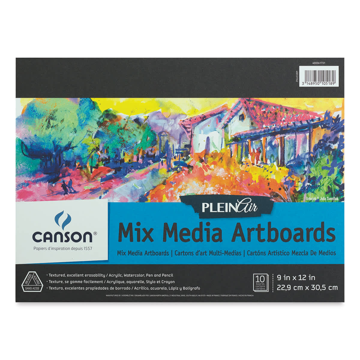 Canson Plein Air Mix Media Artboard Pads - Front cover of Artboard Pad