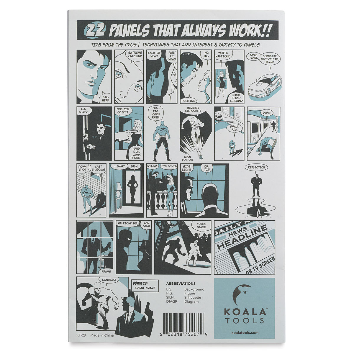 Koala Tools Comic Book Sketchbook - Back cover