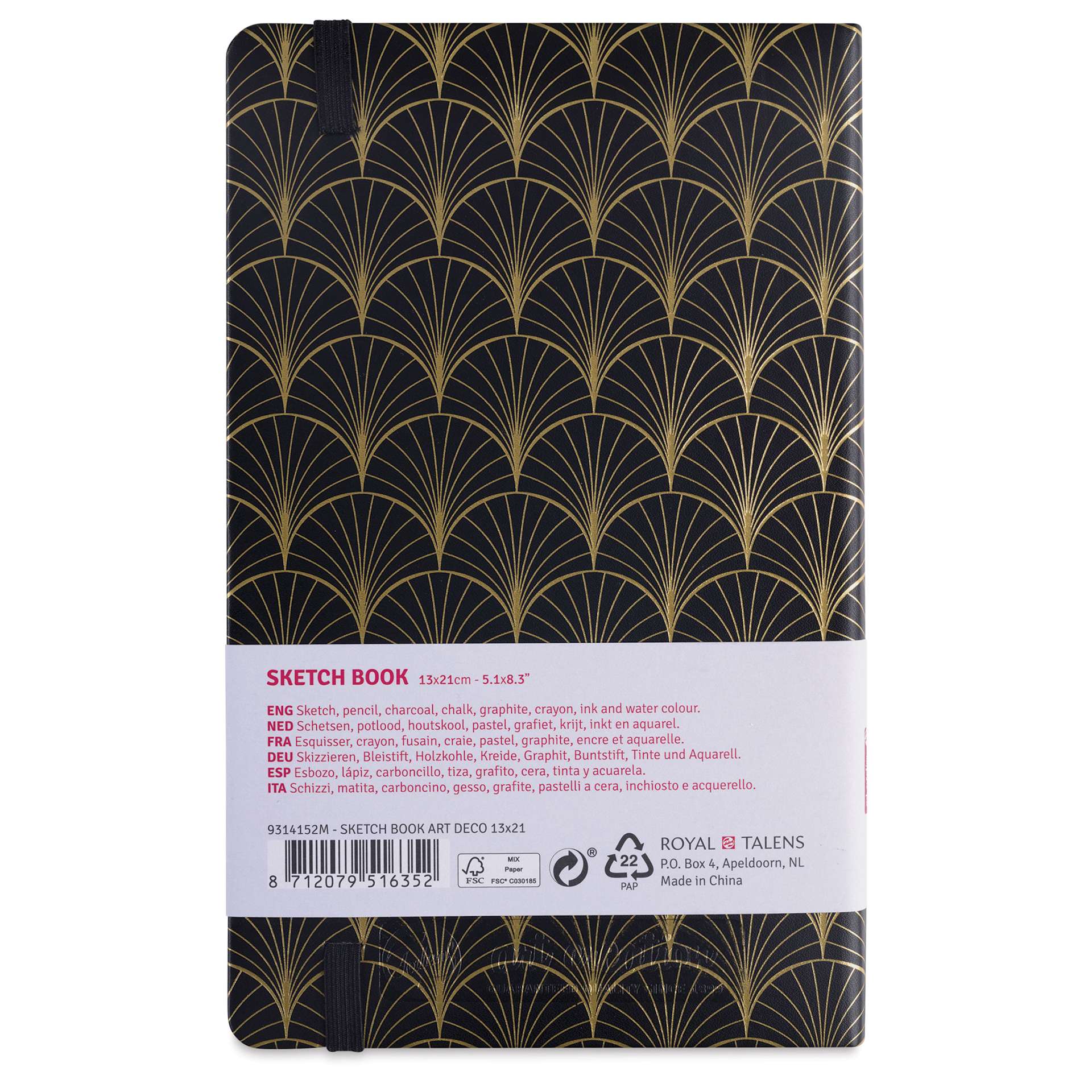 Royal Talens Art Creations Sketchbook - 5.1" x 8.3", Art Deco, back