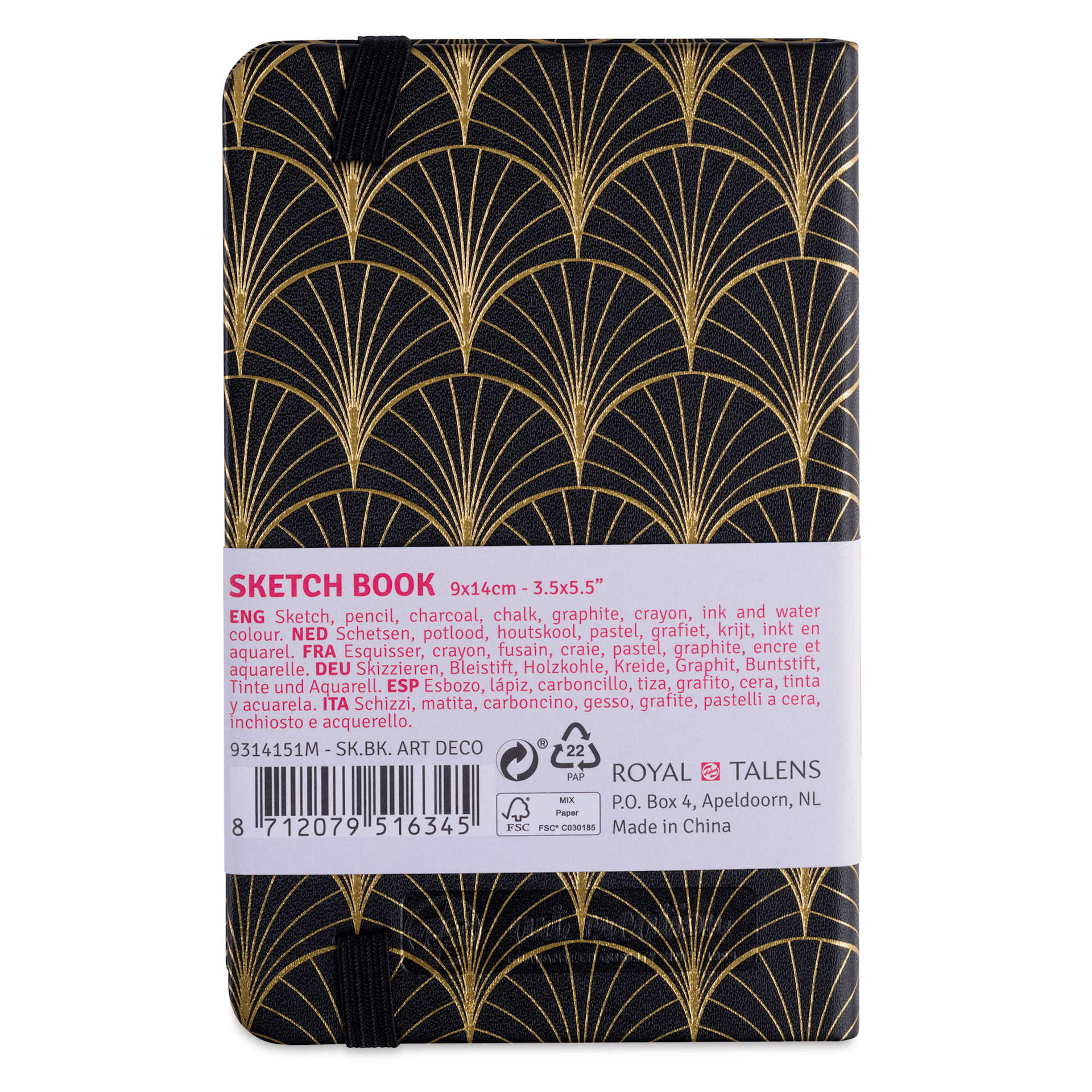 Royal Talens Art Creations Sketchbook - 3.5" x 5.5", Art Deco, back