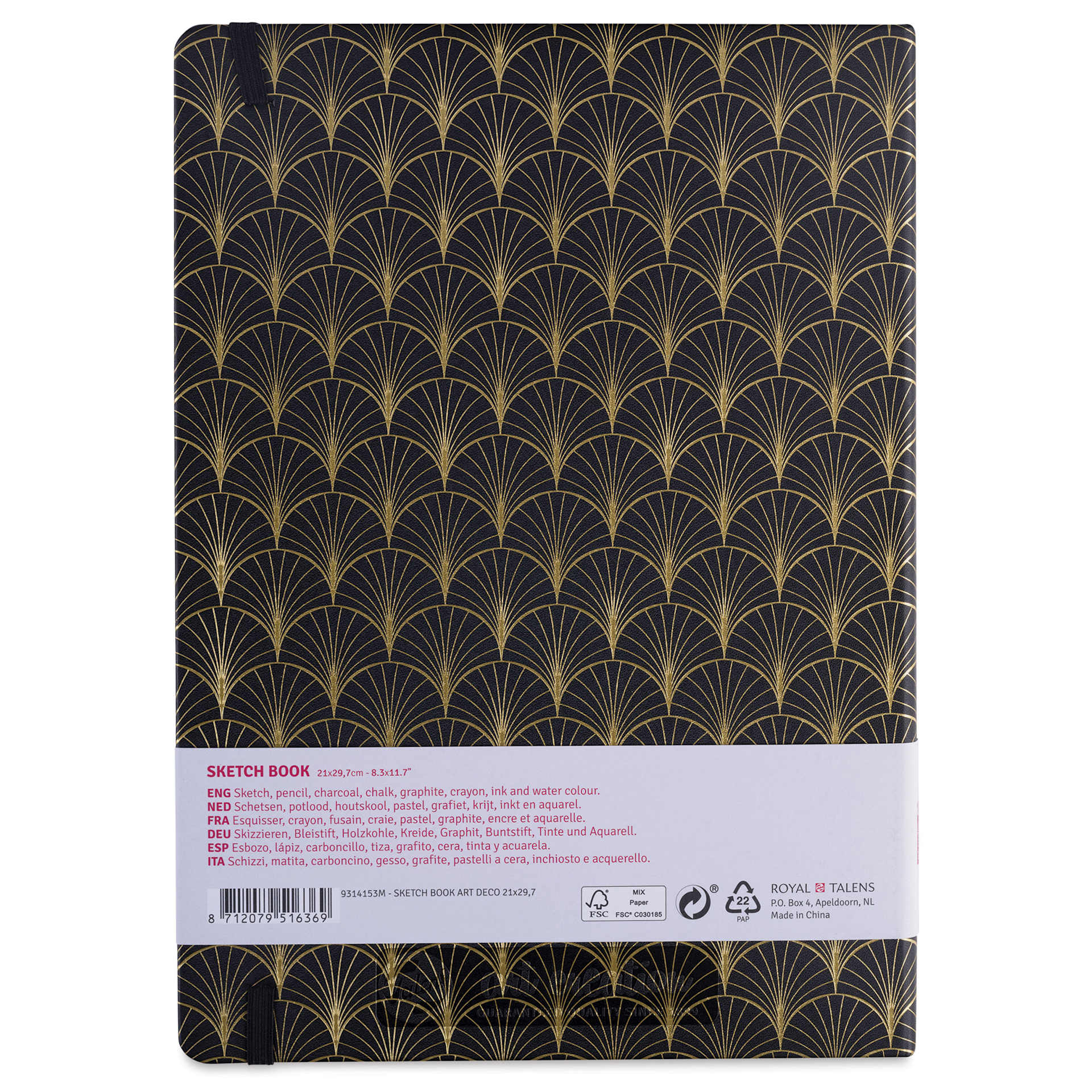 Royal Talens Art Creations Sketchbook - 8.3" x 11.7", Art Deco, back