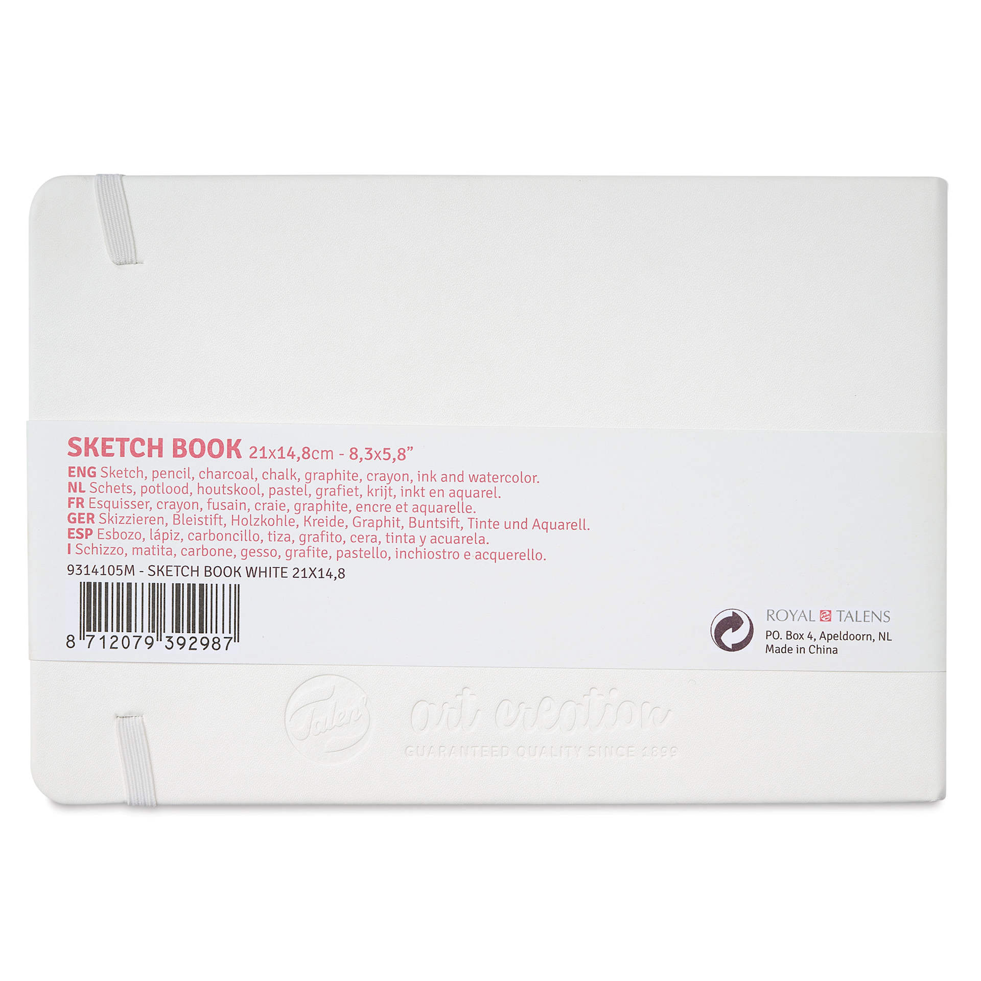 Royal Talens Art Creations Sketchbook - 5.8" x 8.3", White, back cover