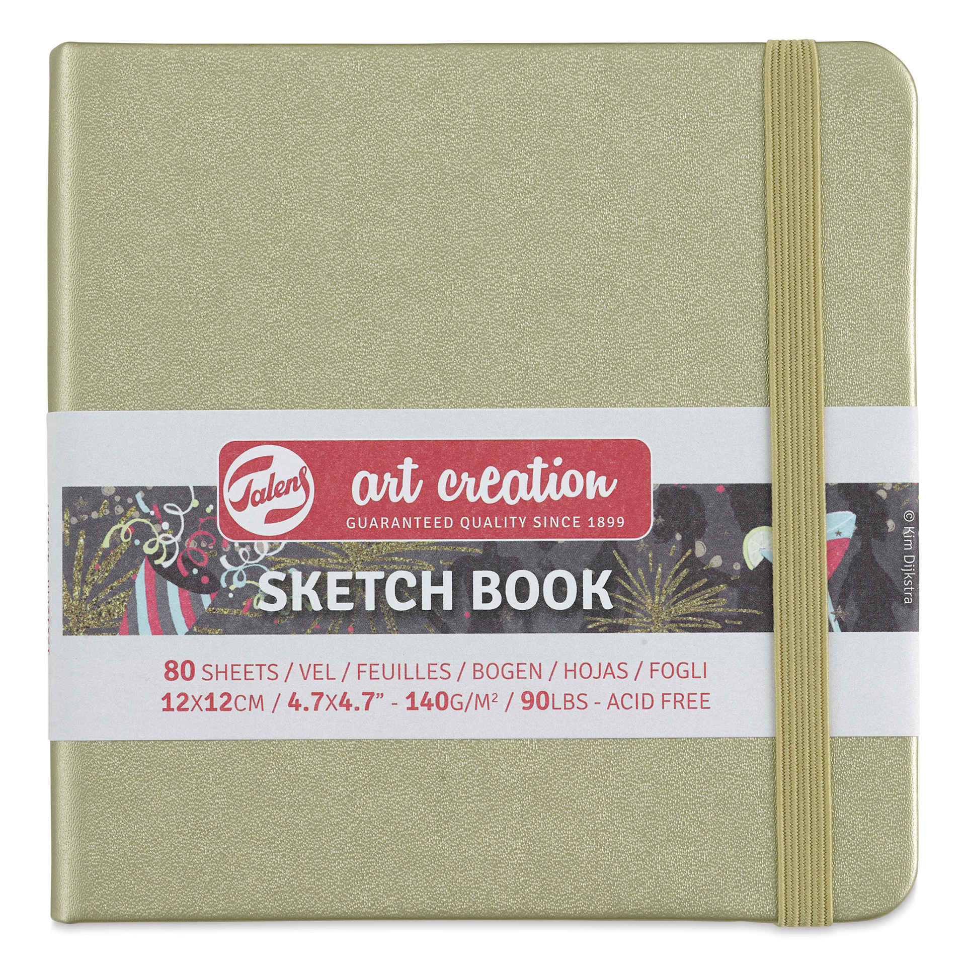 Talens Art Creations Sketchbook - Metallic White Gold, 4.7" x 4.7" (front view)