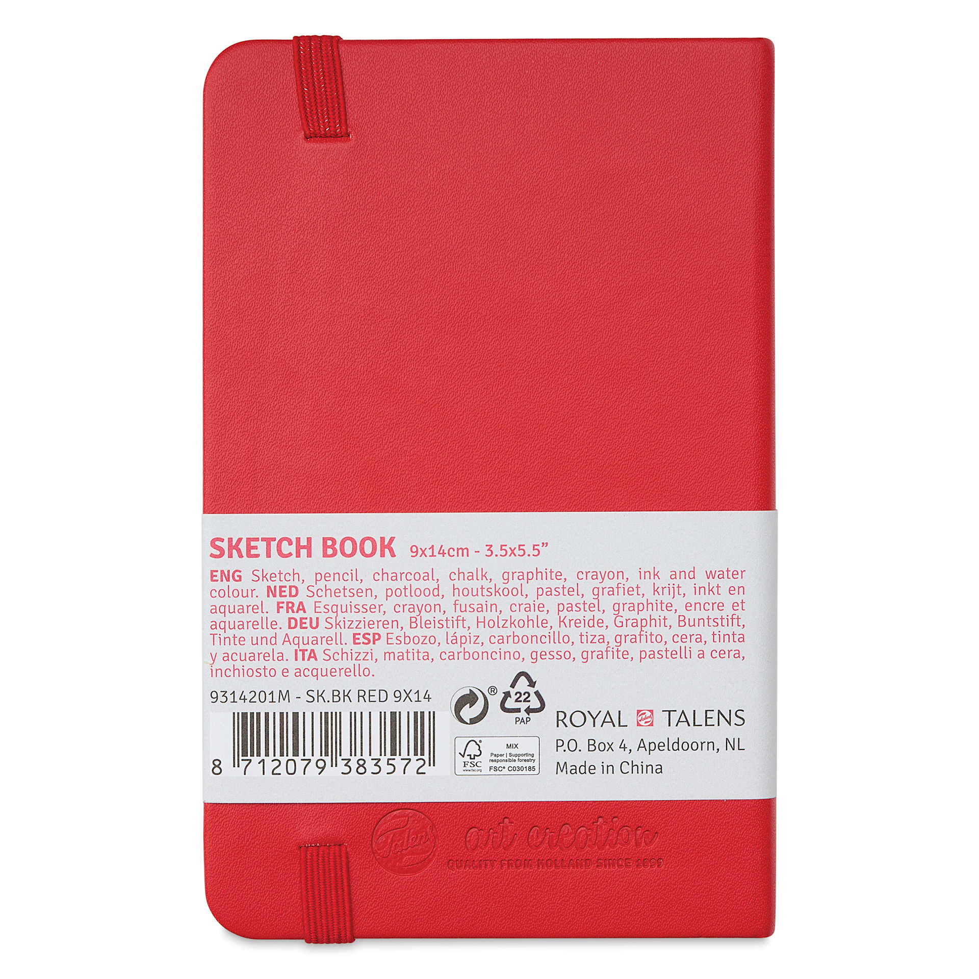 Royal Talens Art Creations Sketchbook - 3.5" x 5.5", Red, back cover