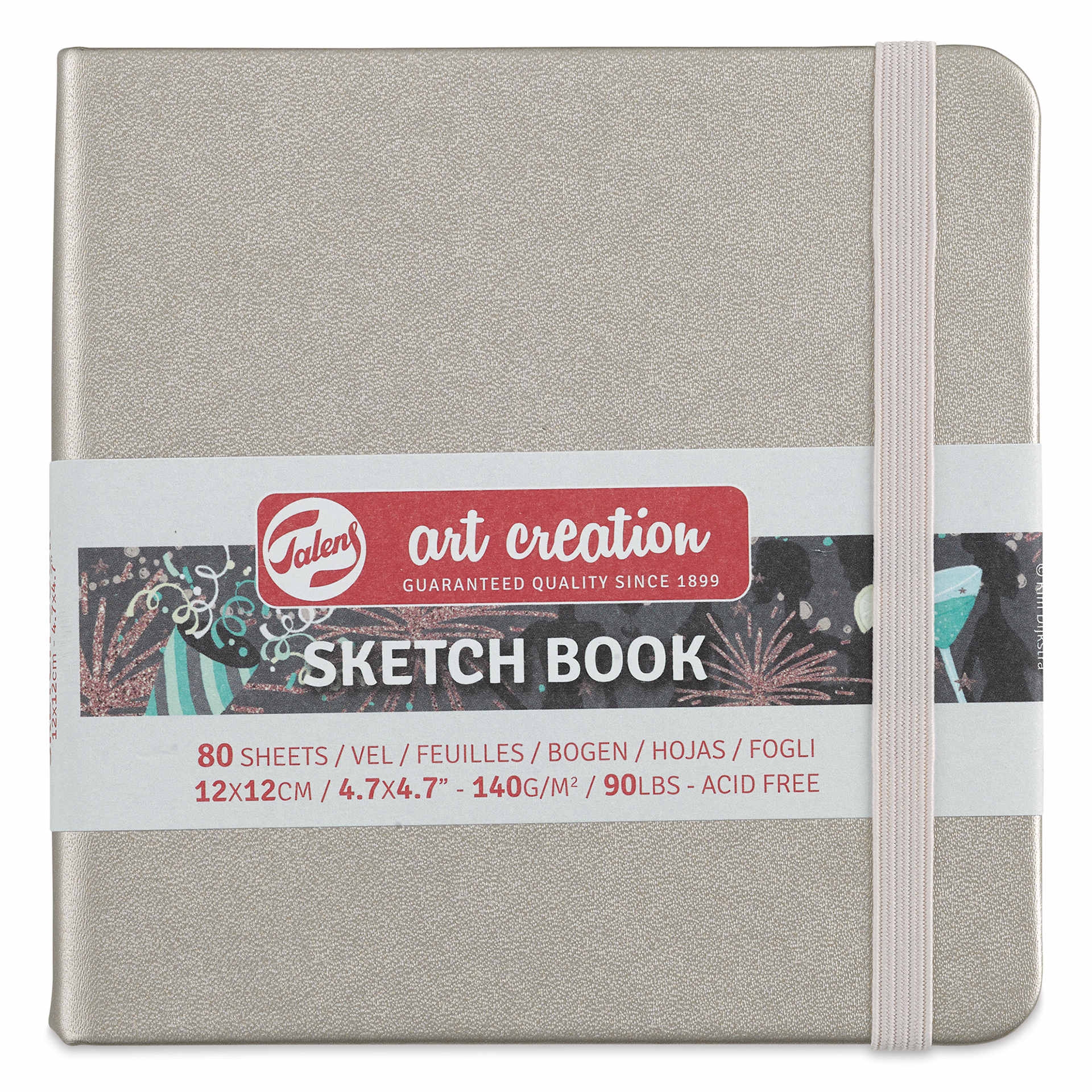 Talens Art Creations Sketchbook - Metallic Pink Champagne, 4.7" x 4.7" (front view)