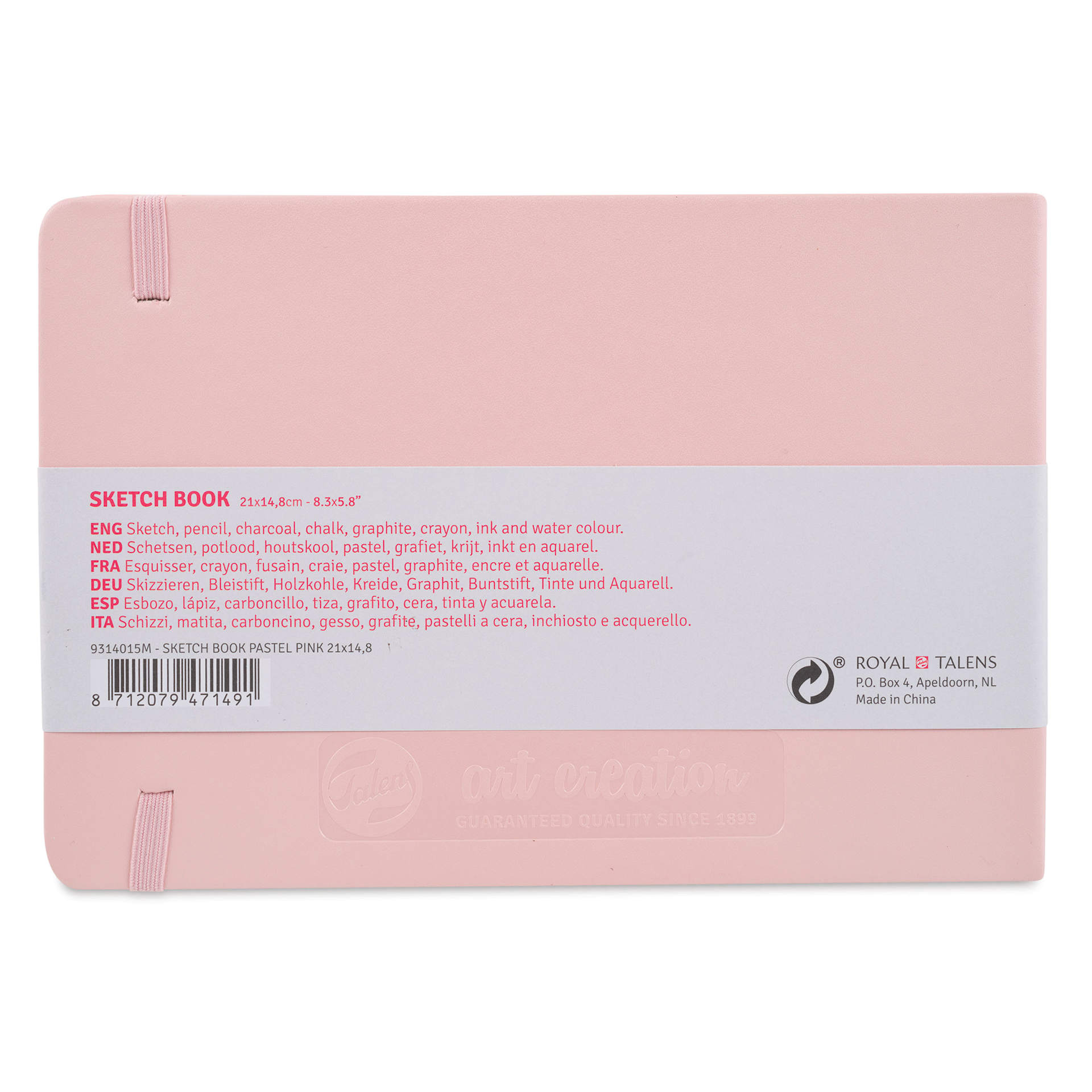 Royal Talens Art Creations Sketchbook - 5.8" x 8.3", Pastel Pink, back