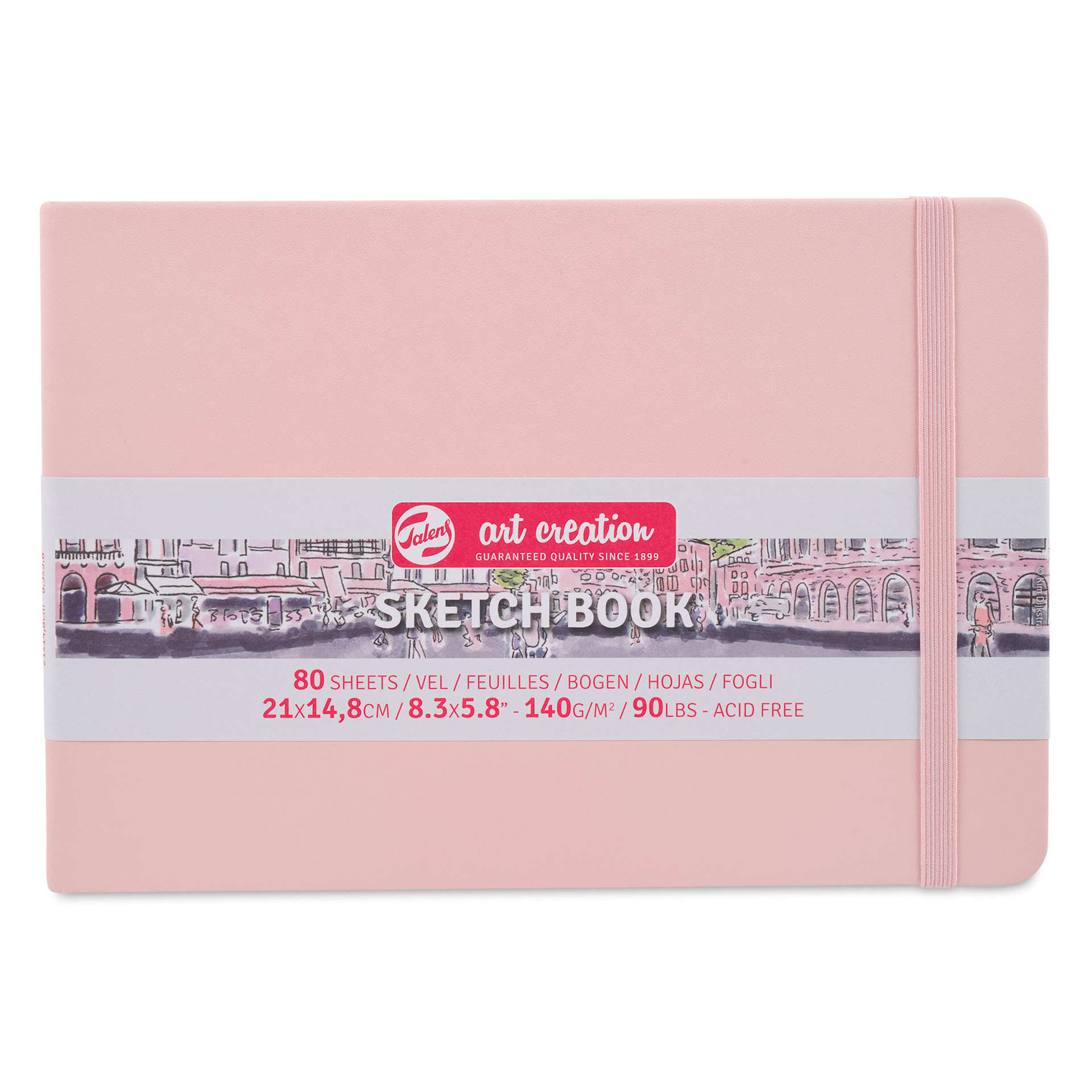 Royal Talens Art Creations Sketchbook - 5.8" x 8.3", Pastel Pink, front