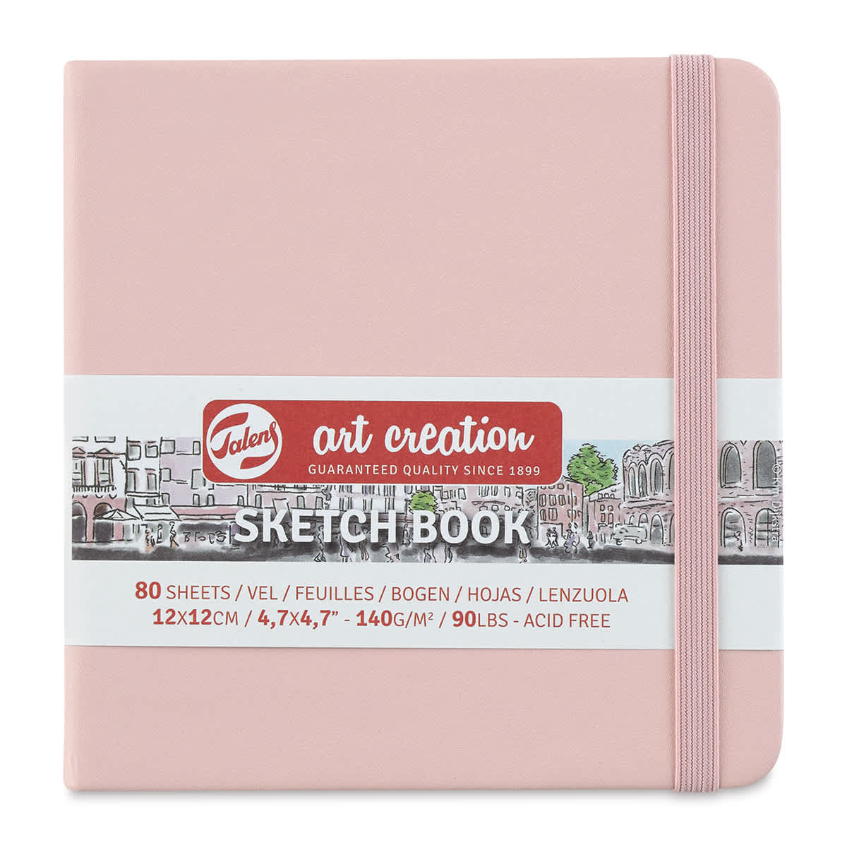 Talens Art Creations Sketchbook - Front of Square Pastel Pink Sketchbook