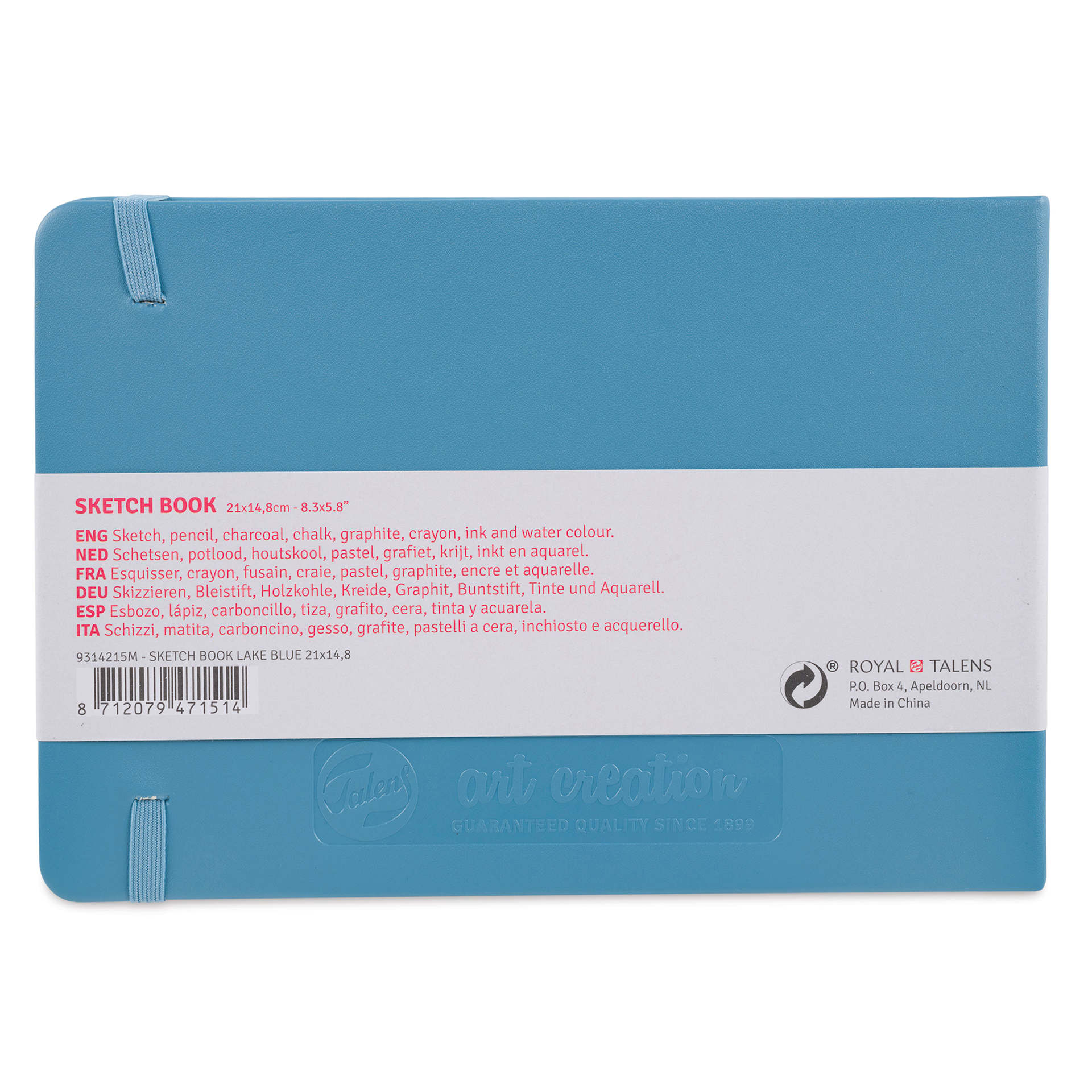 Royal Talens Art Creations Sketchbook - 5.8" x 8.3", Lake Blue, back