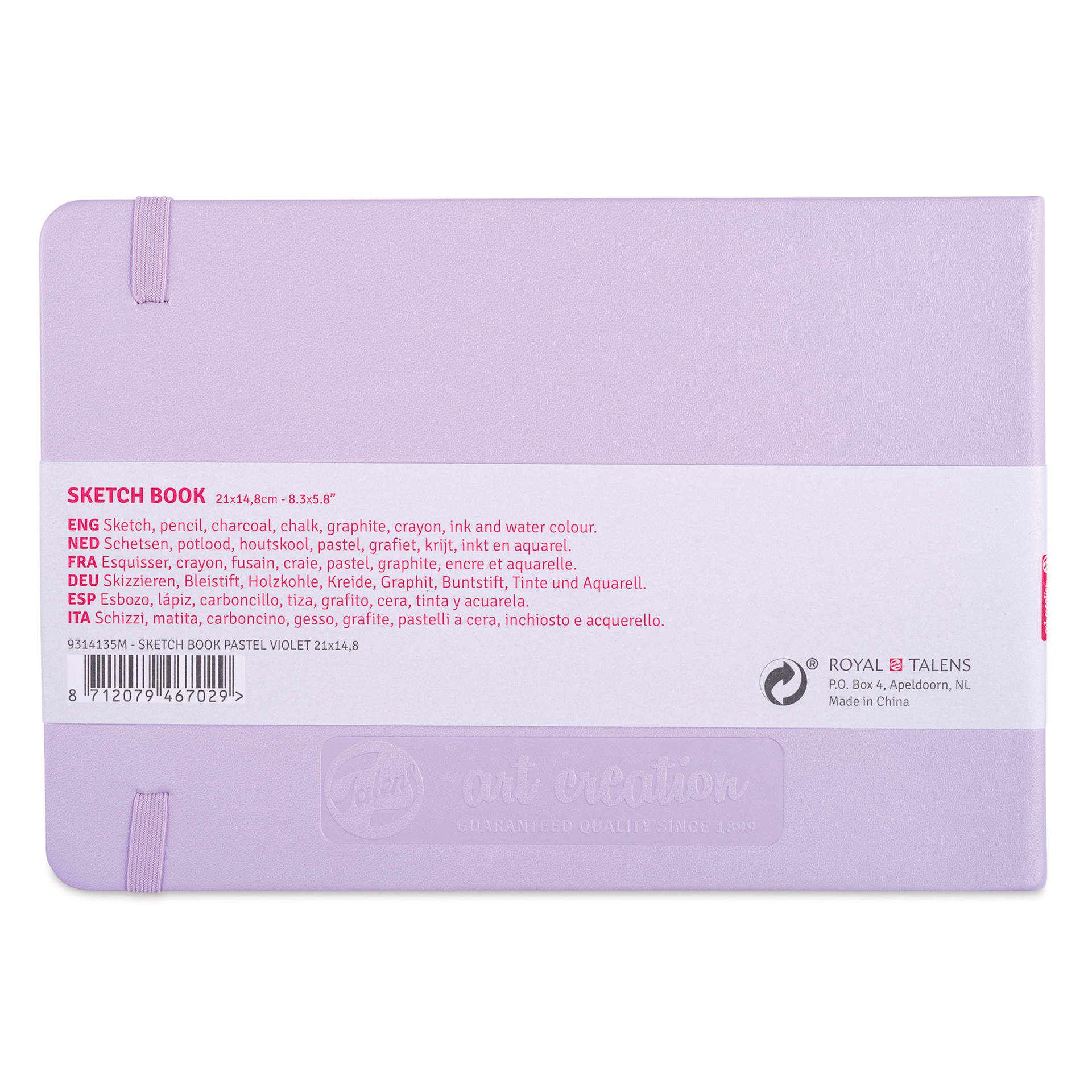 Royal Talens Art Creations Sketchbook - 5.8" x 8.3", Pastel Violet, back
