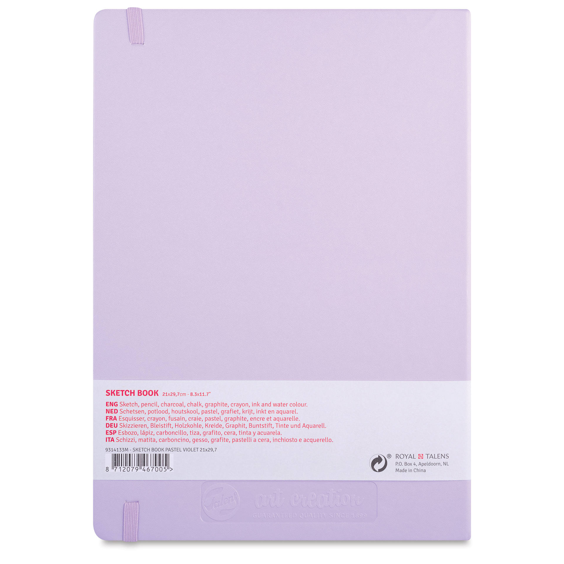 Talens Art Creations Sketchbook - Pastel Violet, 11.7" x 8.3", back cover