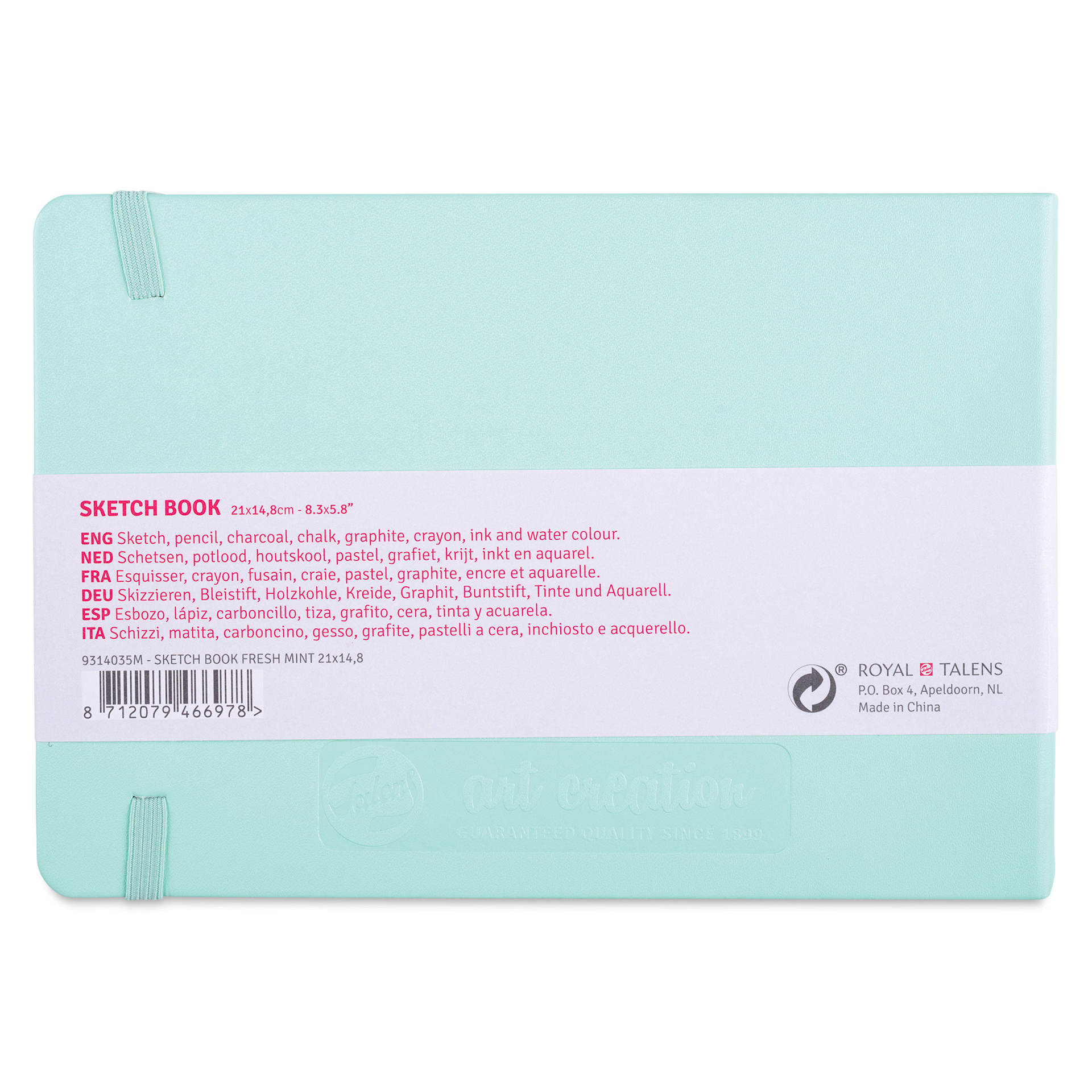 Royal Talens Art Creations Sketchbook - 5.8" x 8.3", Fresh Mint, back