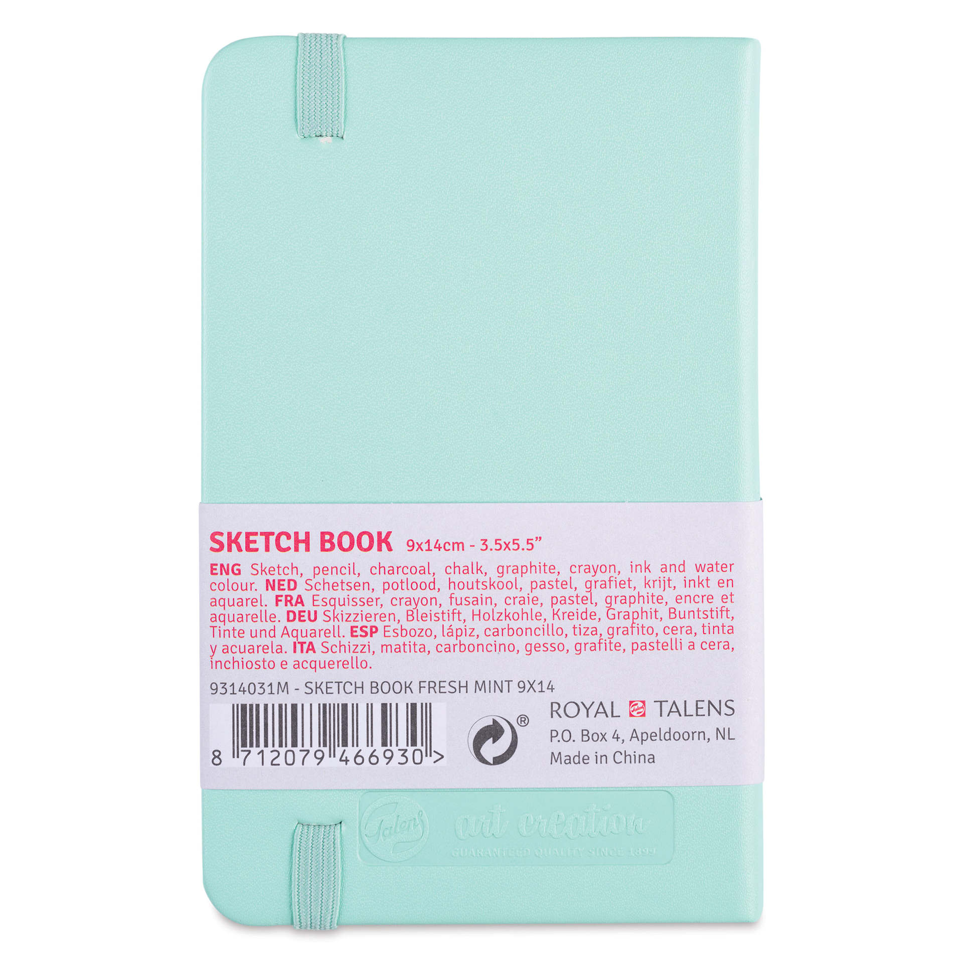Royal Talens Art Creations Sketchbook - 3.5" x 5.5", Fresh Mint, back