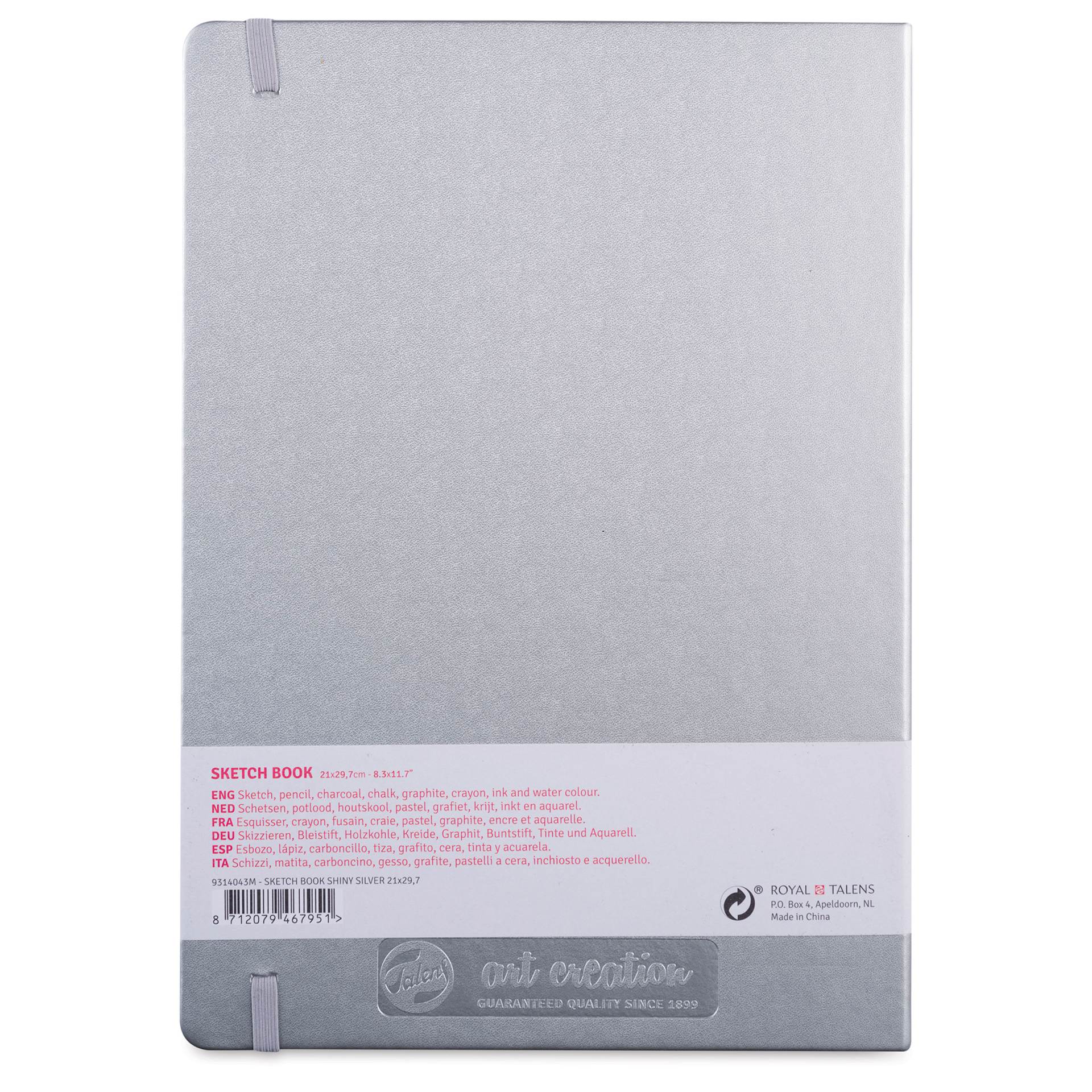 Talens Art Creations Sketchbook - Metallic Shiny Silver, 11.7" x 8.3", back cover
