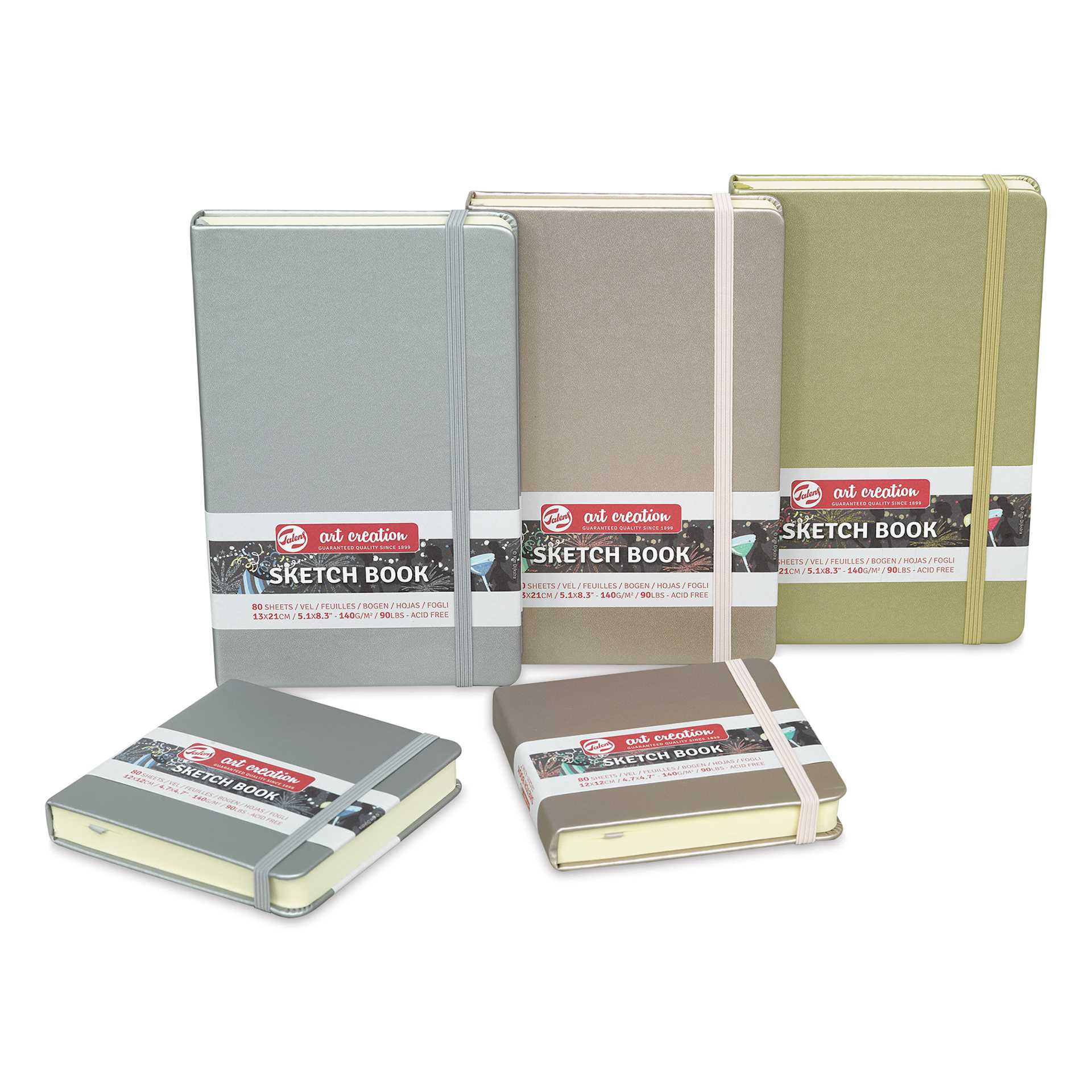 Talens Art Creations Sketchbooks - Assorted metallic colors and sizes shown, sold individually