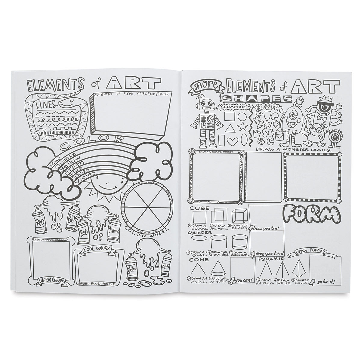 Prang Sketch Smart Sketch Book (pages teaching elements of art)