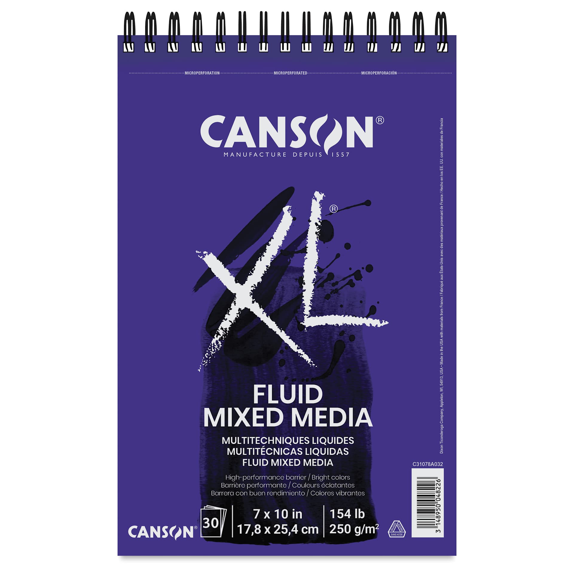 Canson XL Fluid Mixed Media Pad - 7" x 10", front cover
