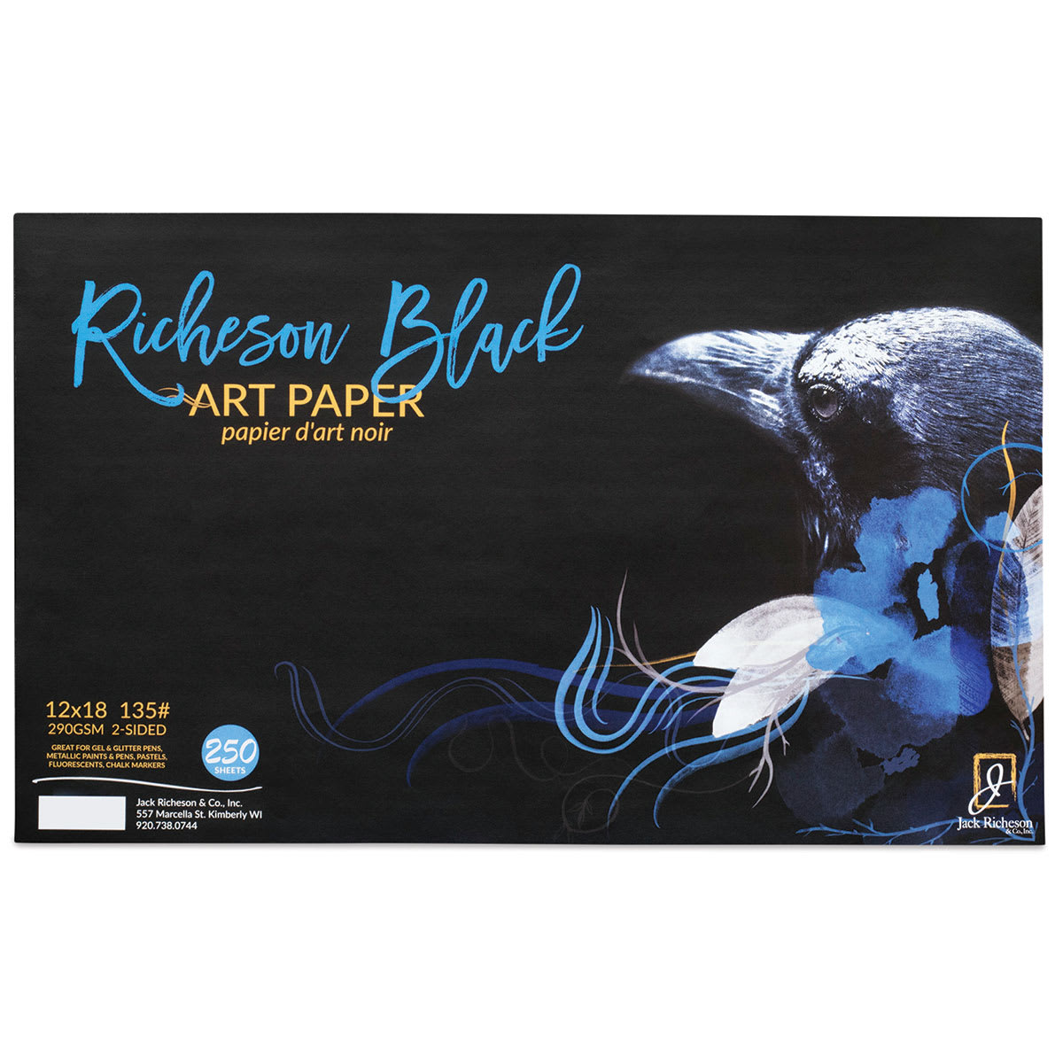 Richeson Black Art Paper Bulk Pack -  12" x 18", 250 Sheets