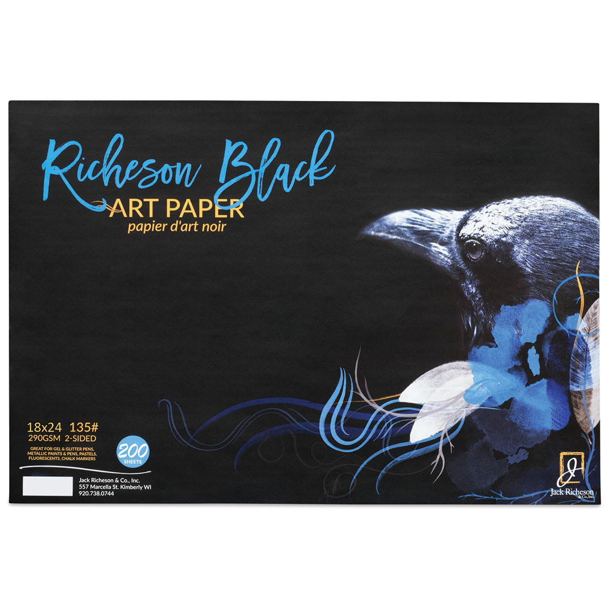 Richeson Black Art Paper Bulk Pack -  18" x 24", 200 Sheets