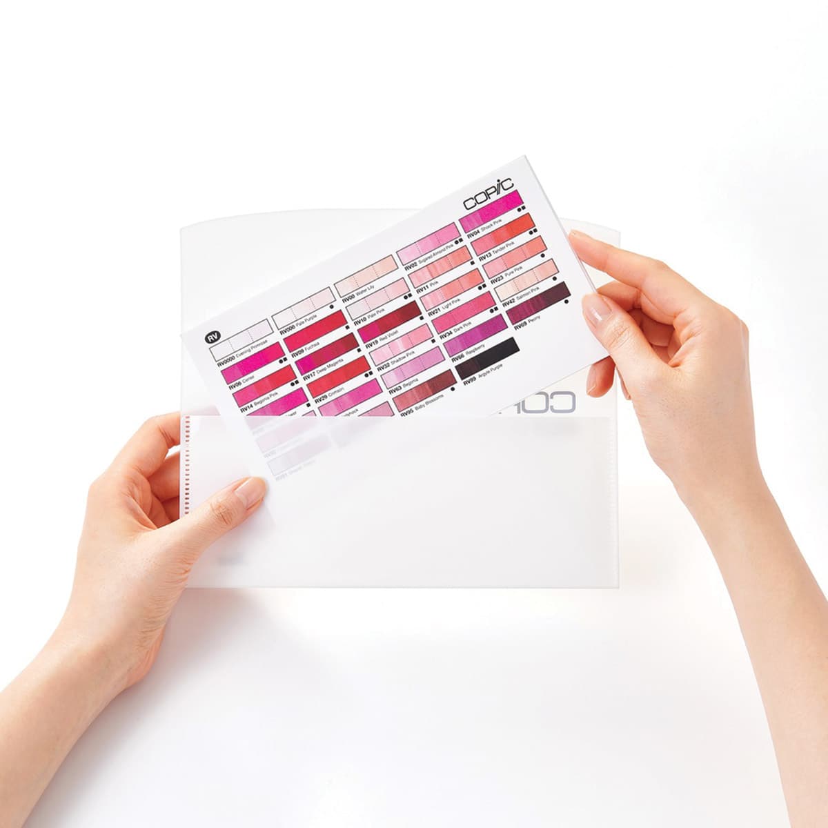 Copic Color Swatch Cards (finished cards being put in envelop)