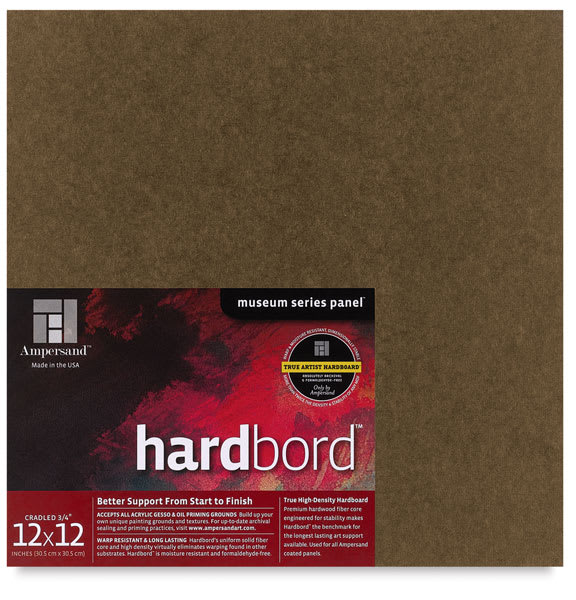 Ampersand Hardbord - Front view of square panel with label