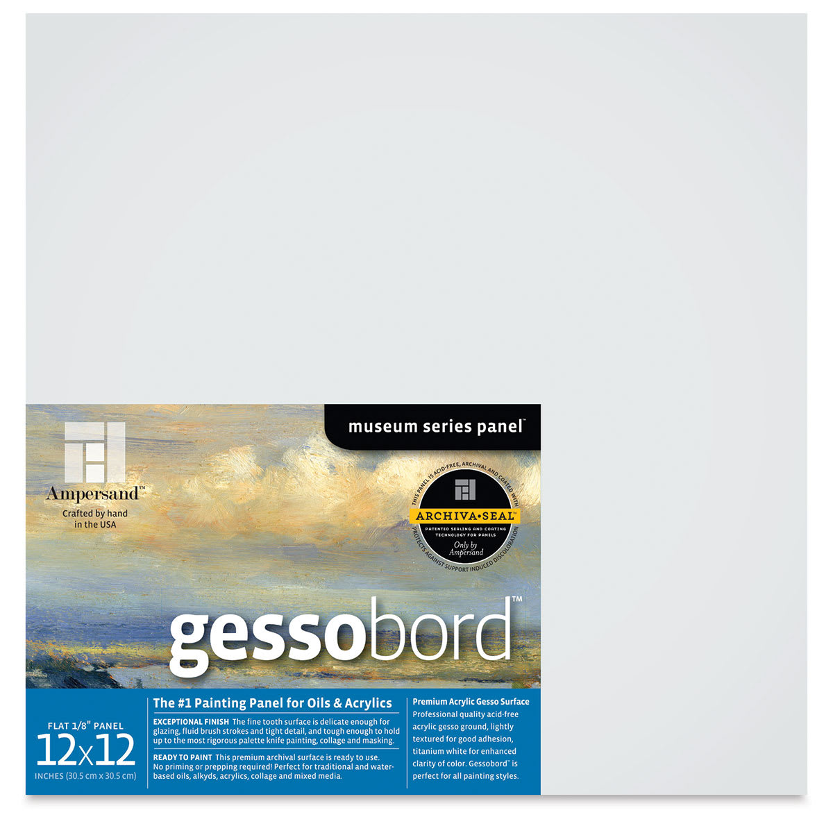 Ampersand Gessobord - 12'' x 12'', 1/8'' Flat
