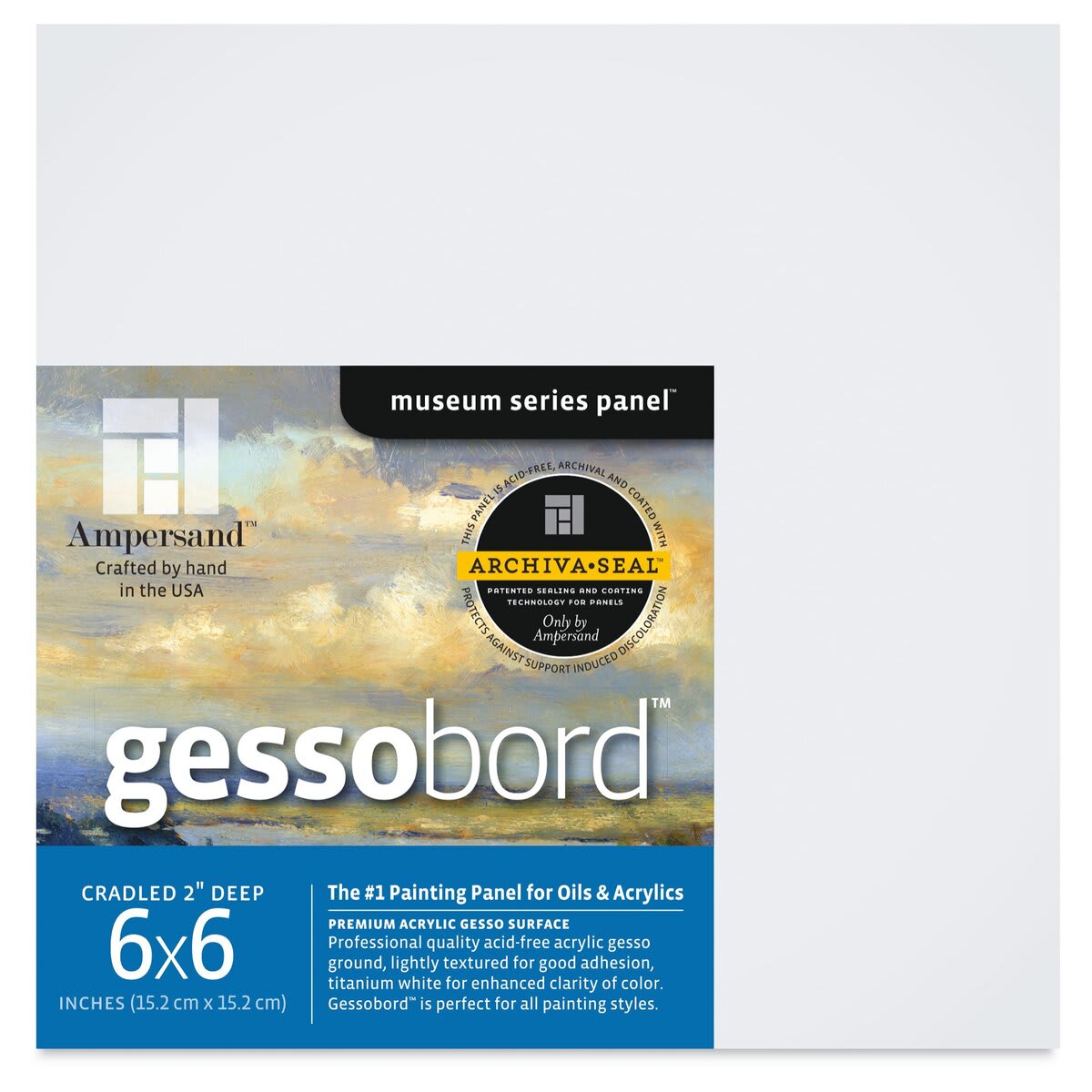 Ampersand Gessobord - 6'' x 6'', 2'' Cradled