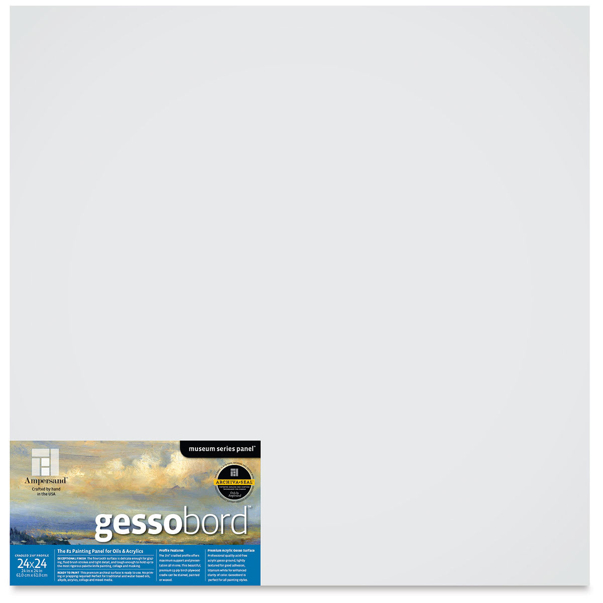 Ampersand Gessobord - 24'' x 24'', 1-1/2'' Cradled