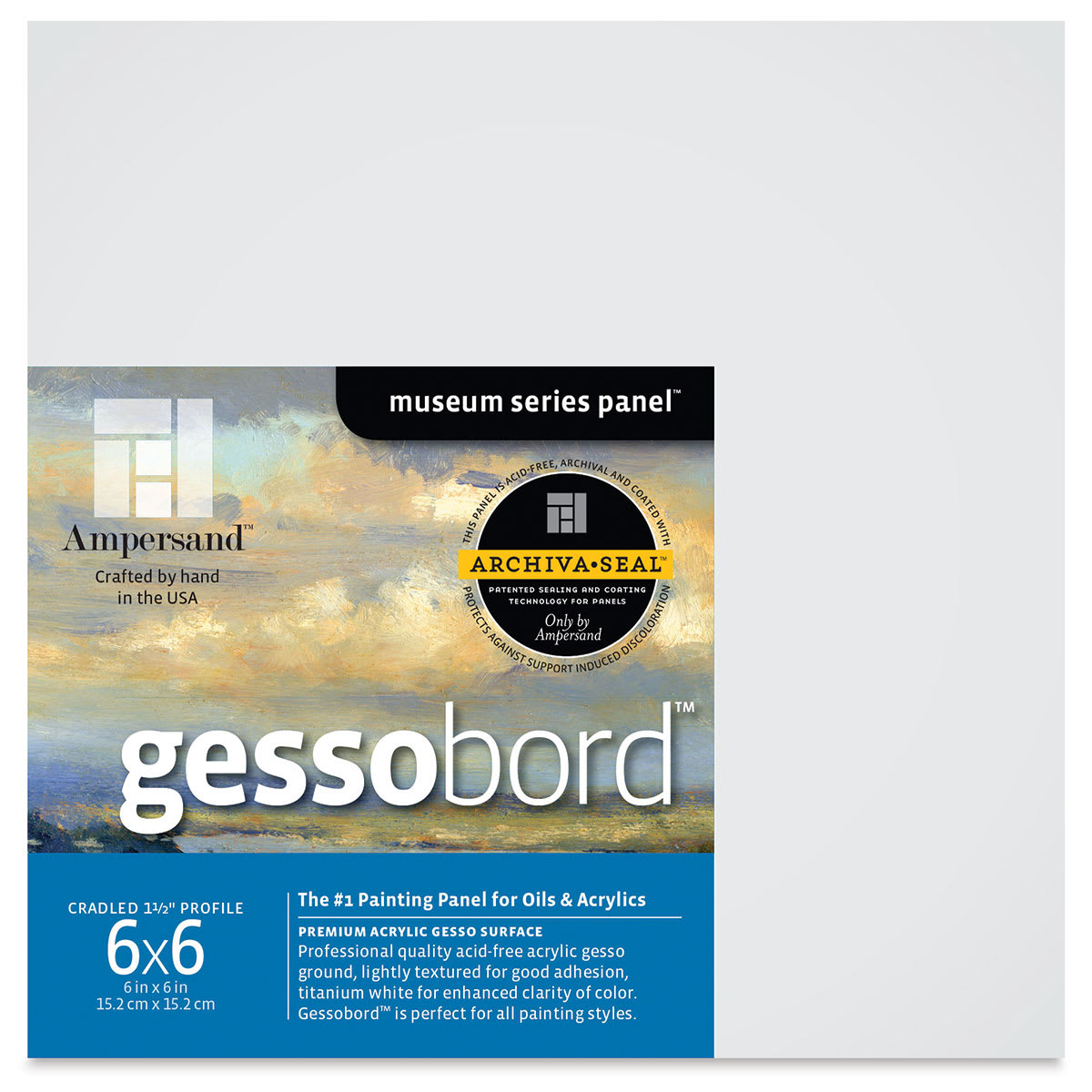 Ampersand Gessobord - 6'' x 6'', 1-1/2'' Cradled