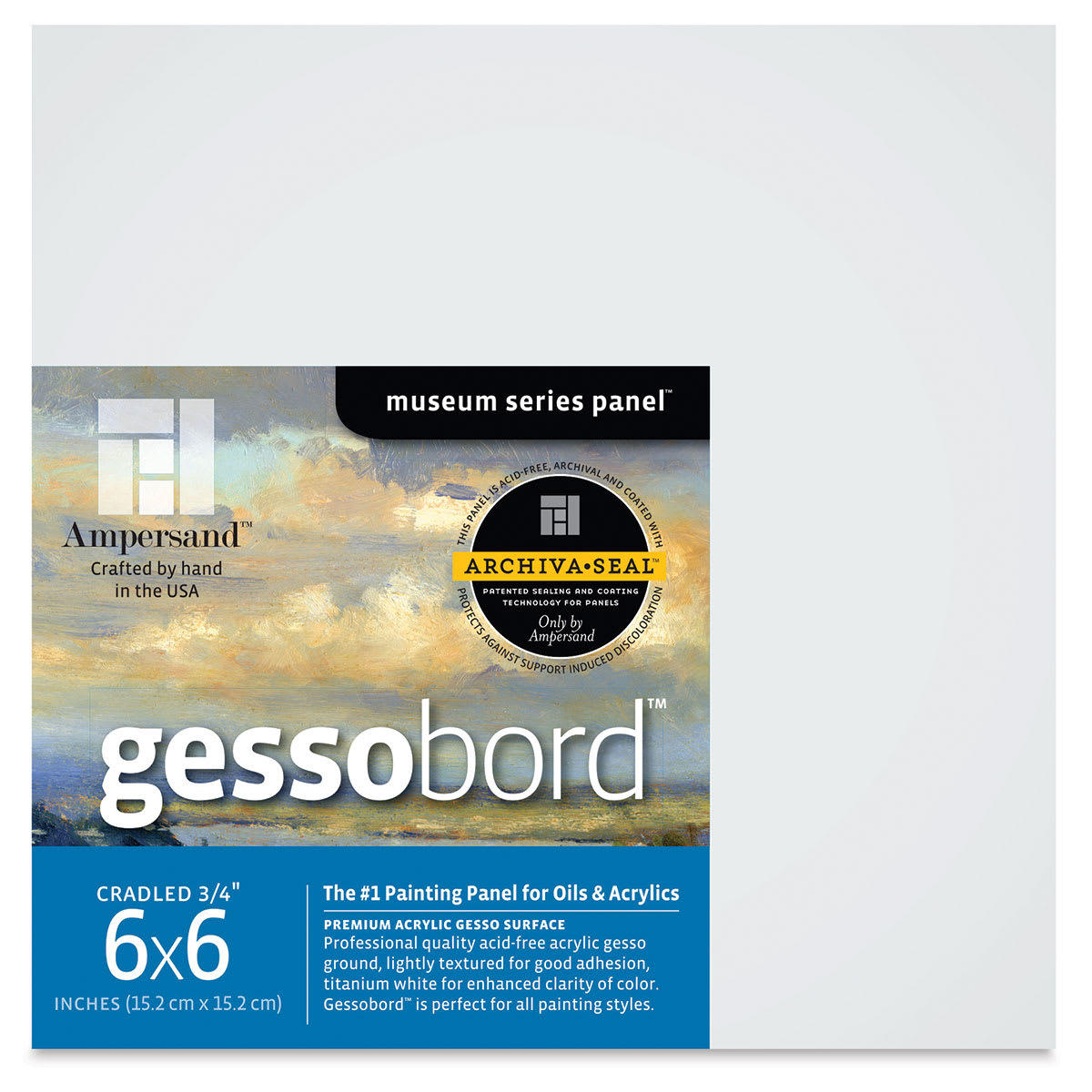 Ampersand Gessobord - 6'' x 6'', 3/4'' Cradled