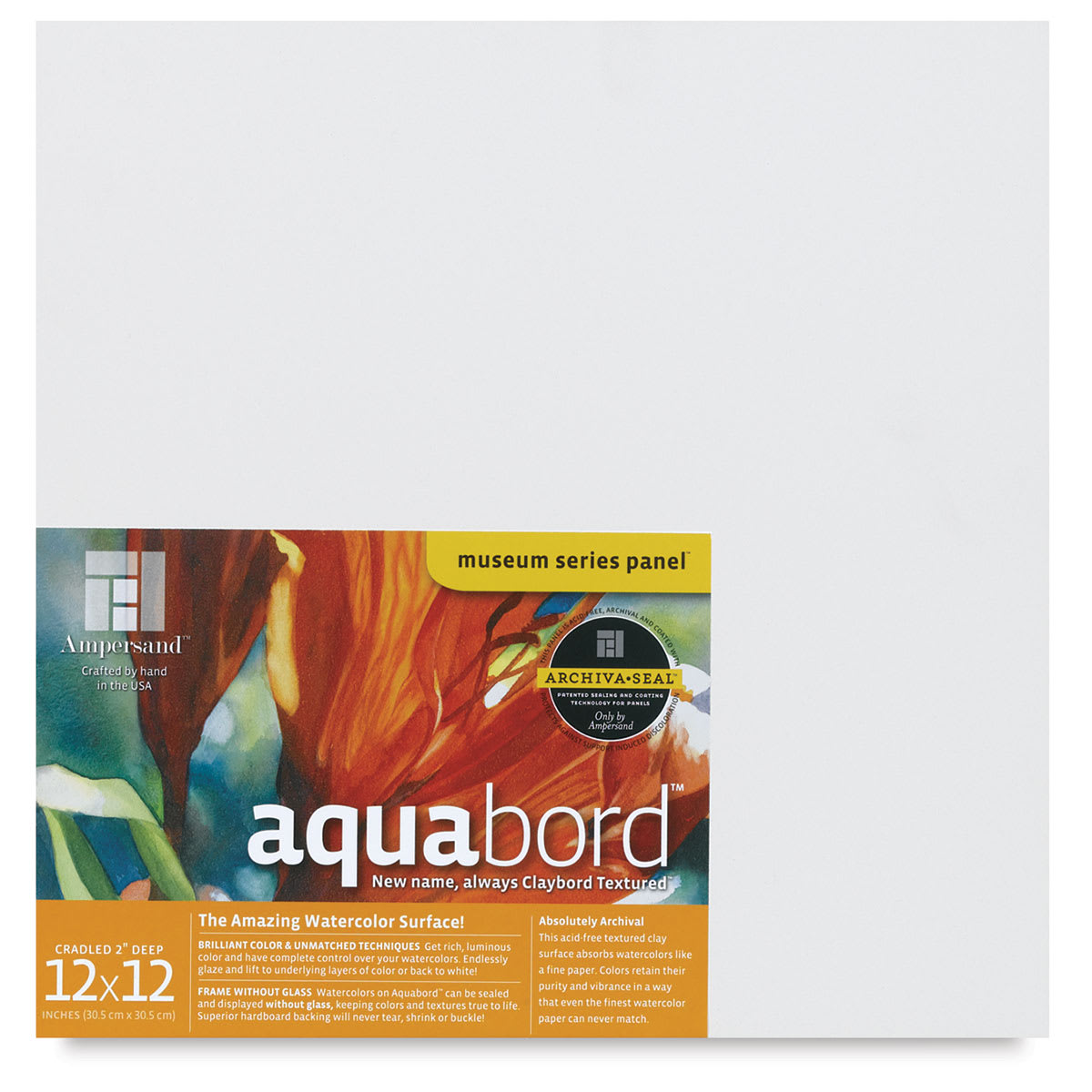 Ampersand Aquabord Panel - 12" x 12", 2" Deep Cradled